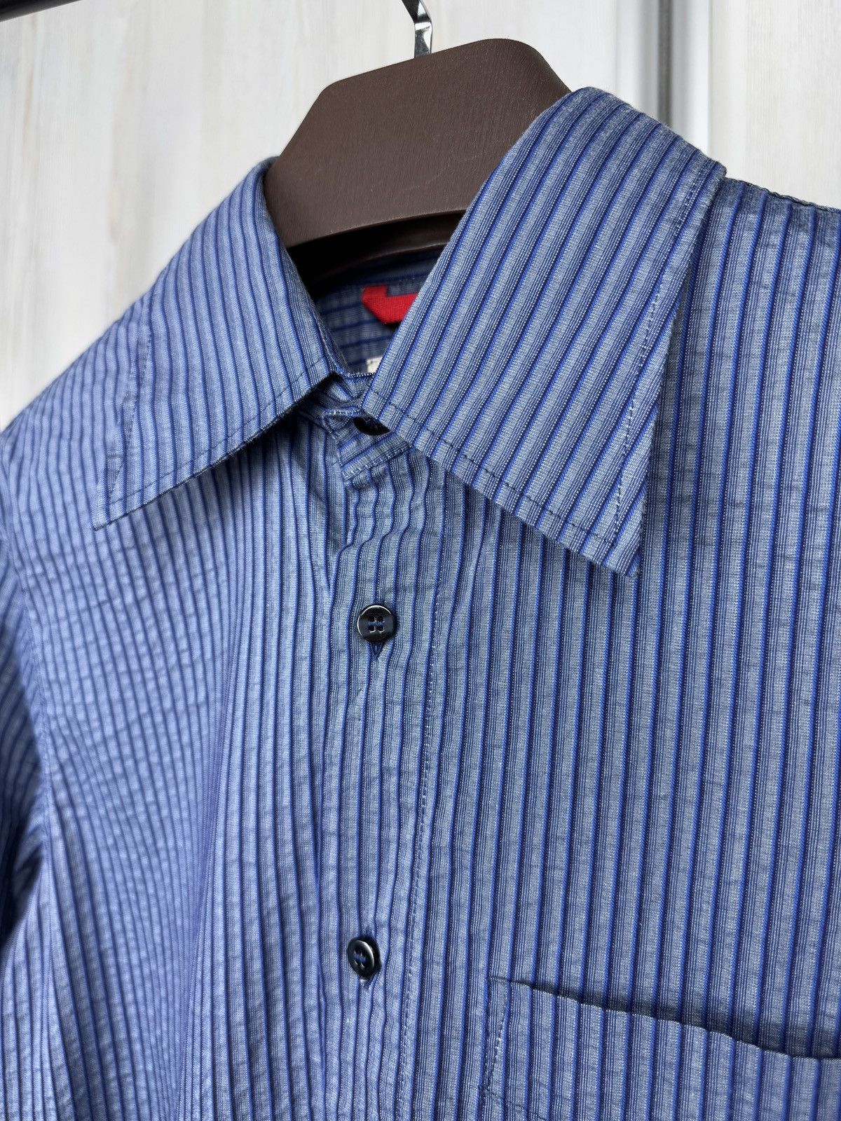 Emporio Armani Emporio Armani vintage archive embroidery logo striped shirt Size US M / EU 48-50 / 2 - 5 Thumbnail