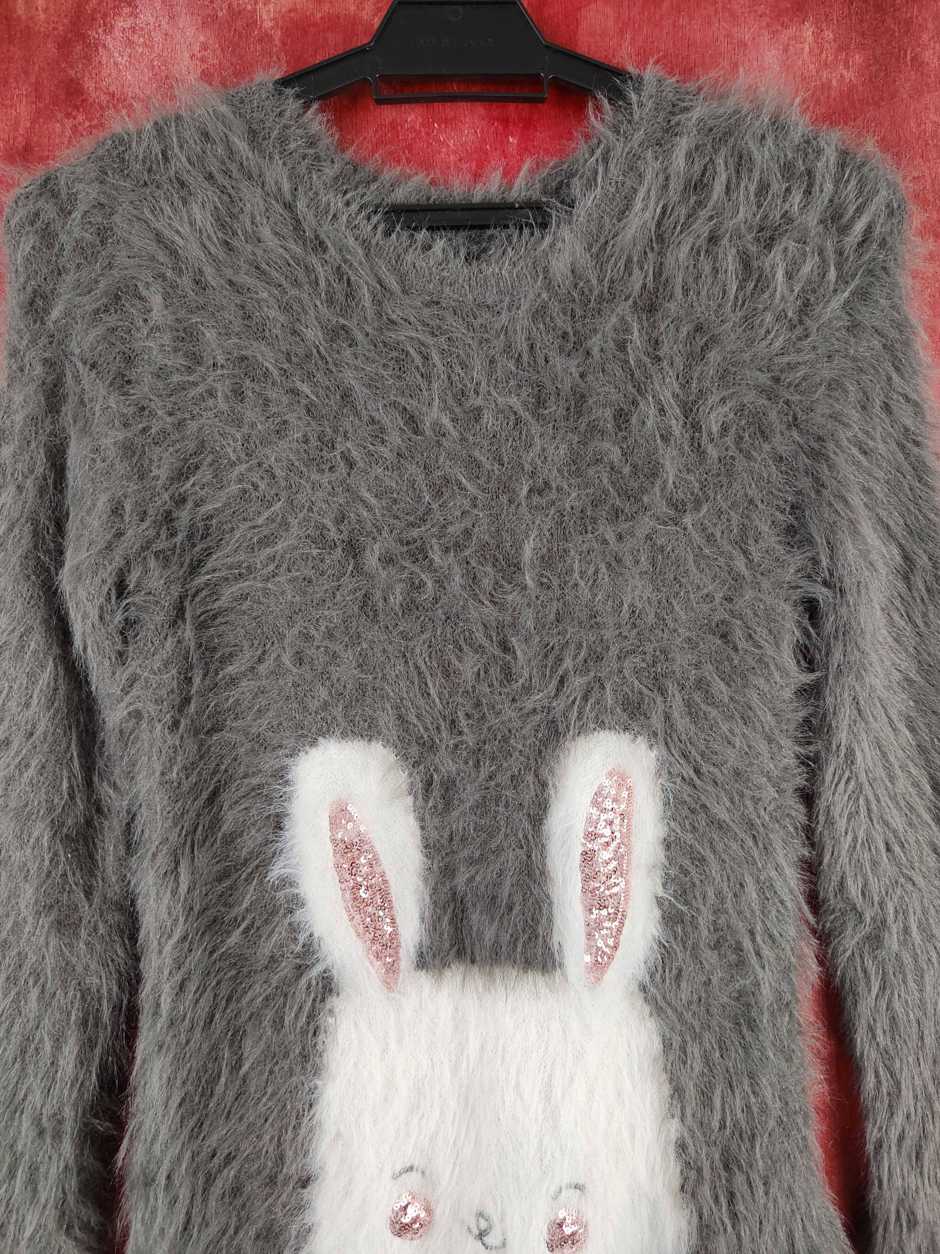 Aran Isles Knitwear H&M Dark Gray Shag Shaggy Fur Mohair Knitwear #S2023 Size S / US 4 / IT 40 - 2 Thumbnail