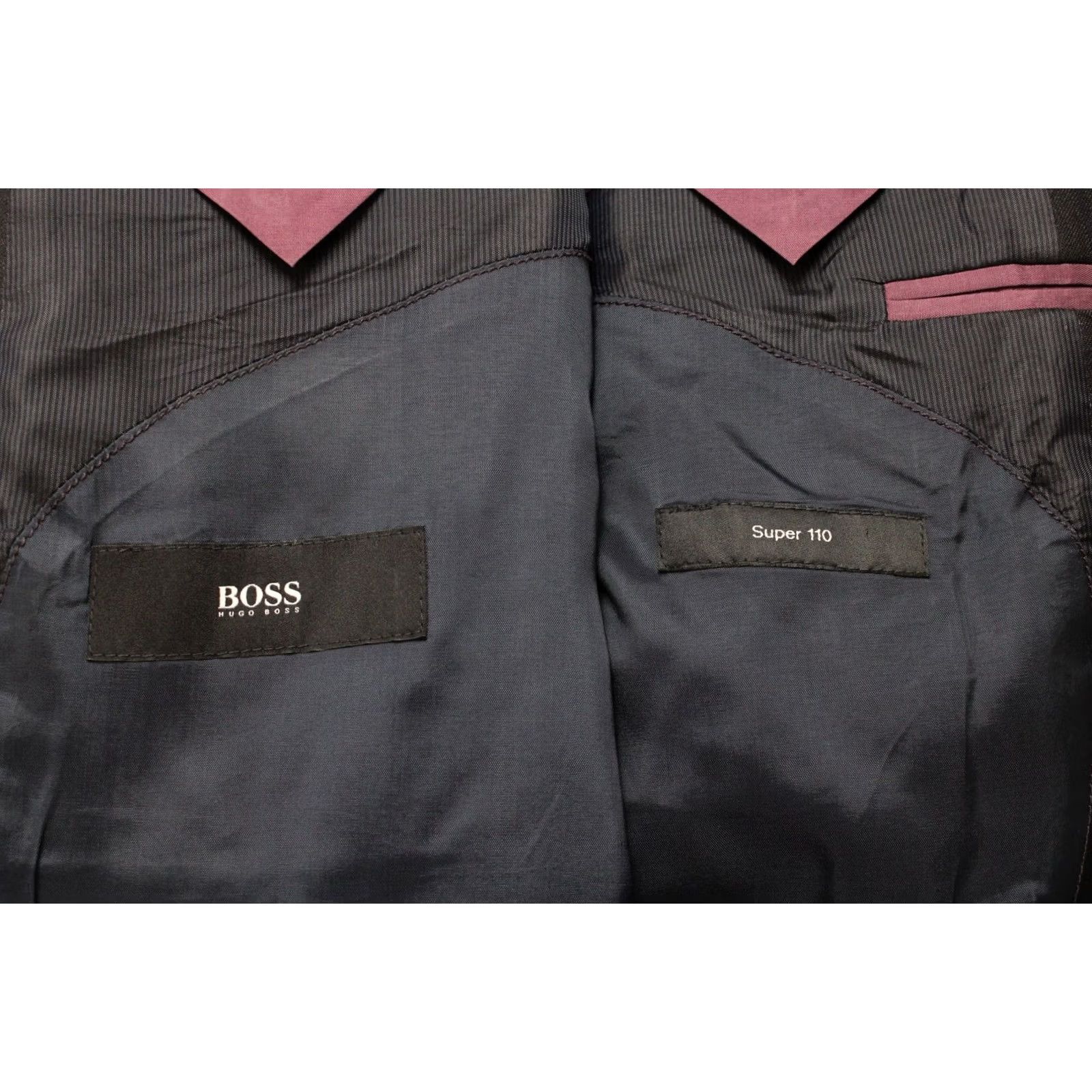 Hugo Boss Hugo Boss Huge/Genius Slim Fit Blazer Men's US 40R Wool Pinstriped Notch Lapel Size 40R - 6 Thumbnail