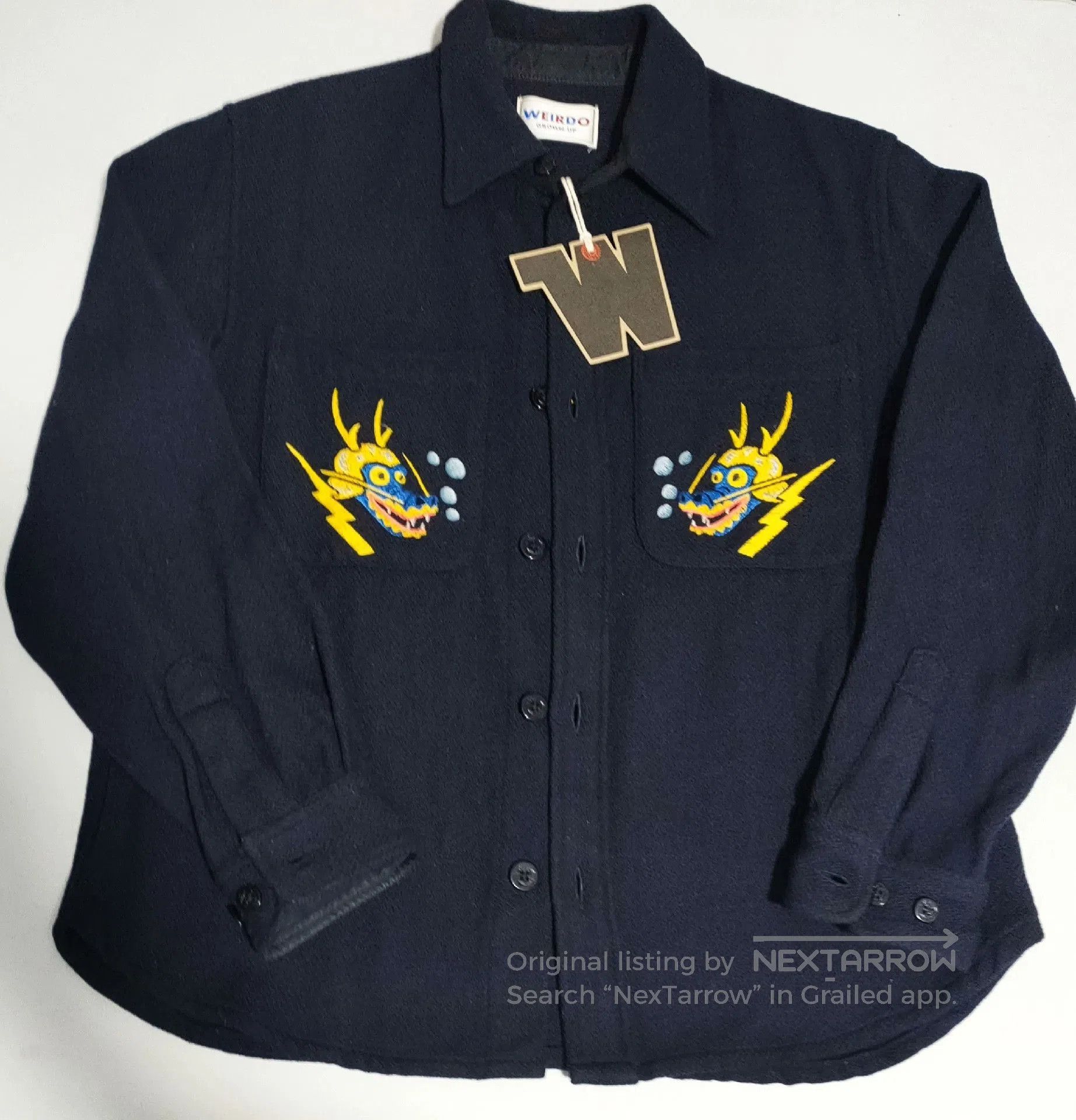 Kaptain Sunshine weirdo Gladhand Embroidered Vintage Wool Shirt. Size US L / EU 52-54 / 3 - 3 Thumbnail