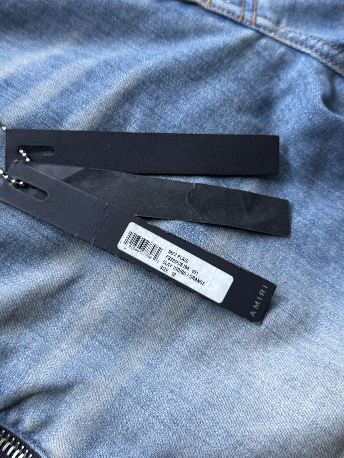 Amiri Amiri MX2 Indigo/Orange Flannel Denim Size US 33 - 17 Thumbnail