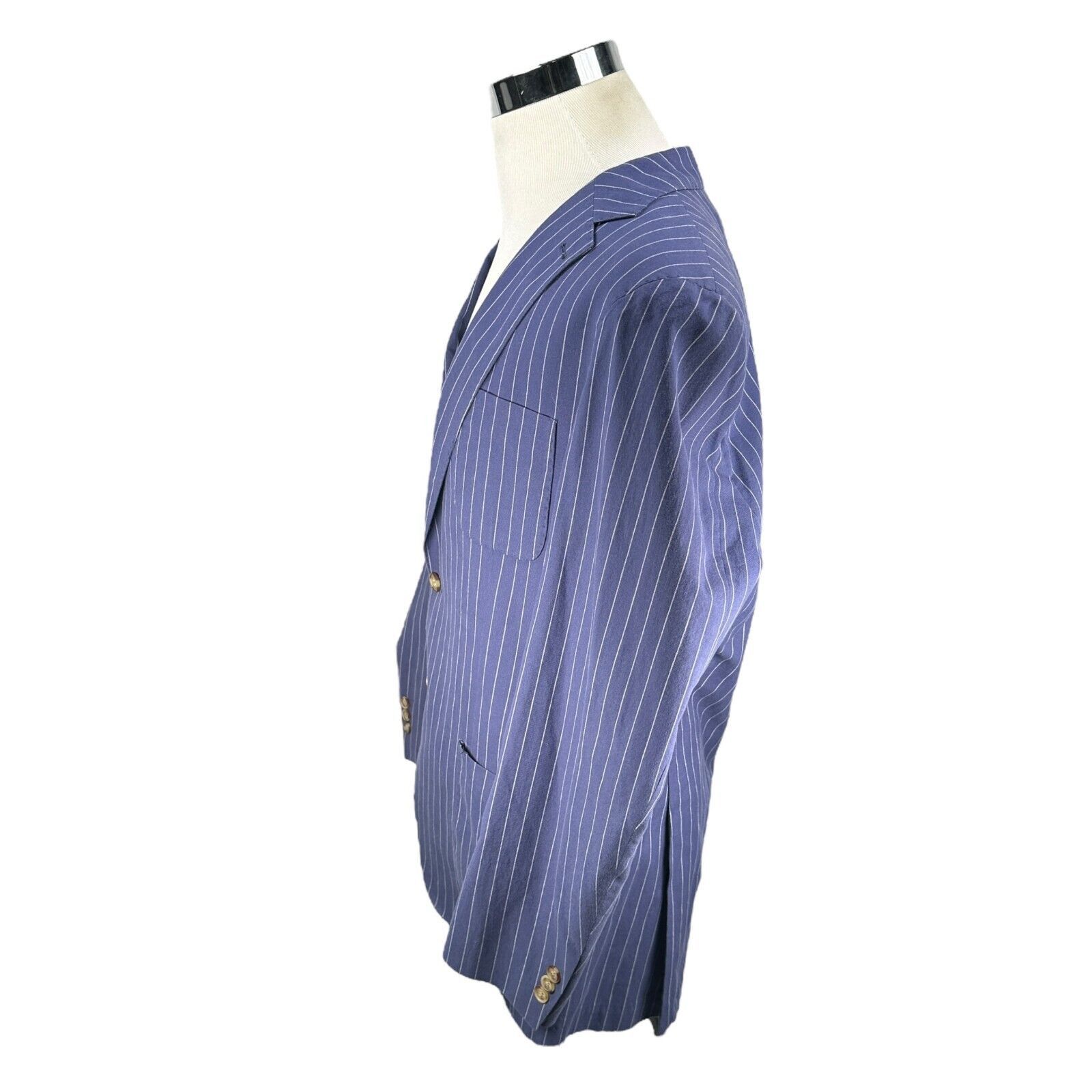 Peter Millar Peter Millar Blazer Jacket Men L Blue Cotton Single Breasted Size 44R - 4 Thumbnail