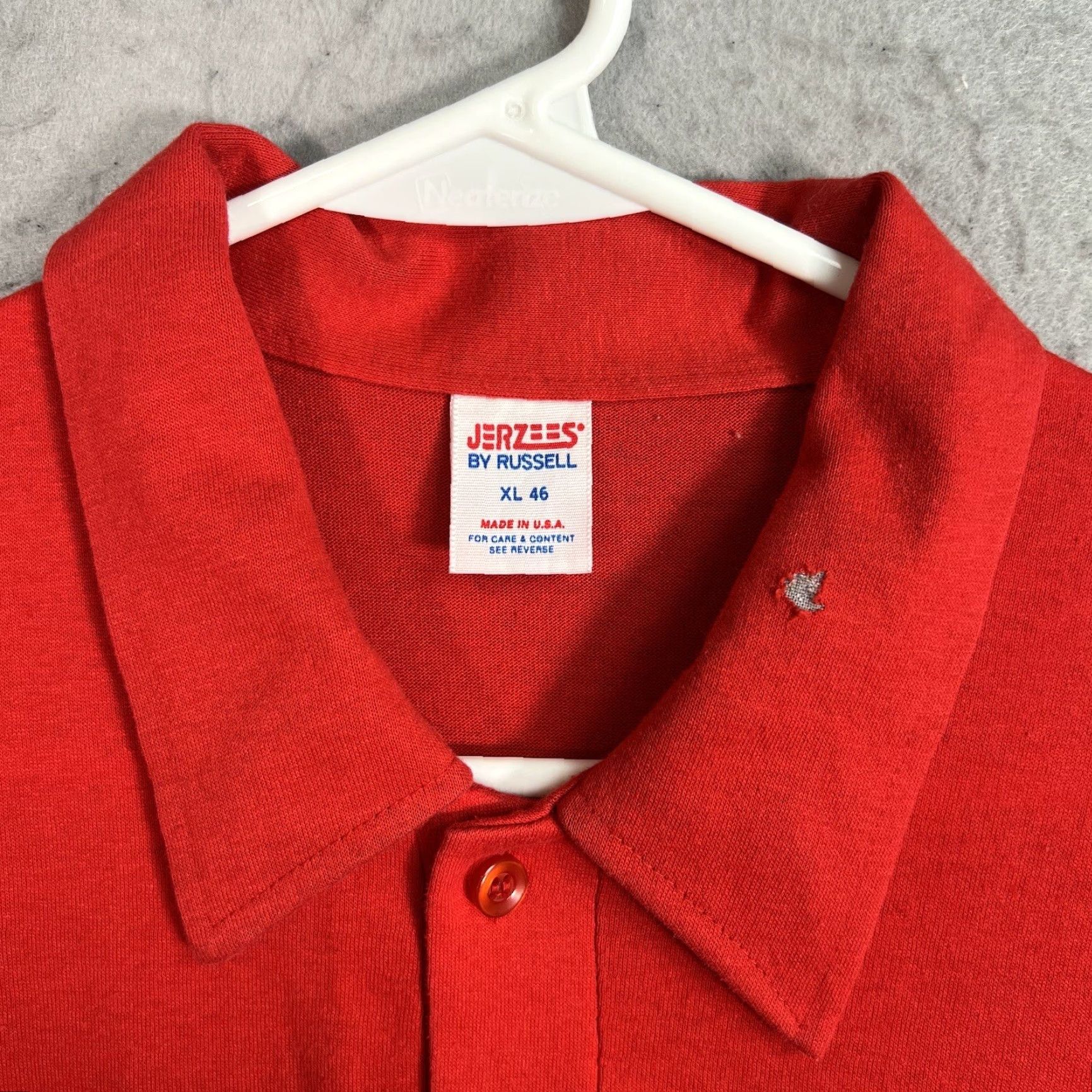 Jerzees VINTAGE Jerzees Polo Shirt 80s Marie Adult XL Red Cotton Blend Mens Size US XL / EU 56 / 4 - 6 Thumbnail