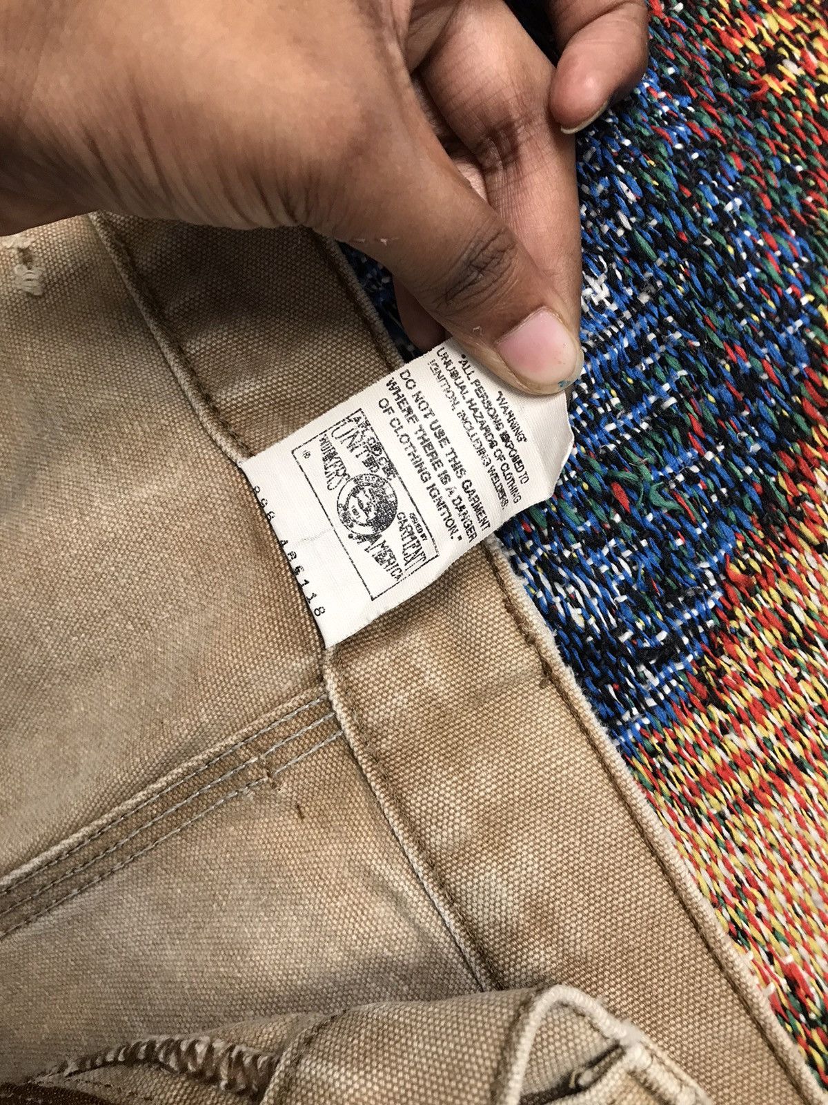 Carhartt 90sVintage Carharttt WU1906 sunfaded carpenter denim short Size US 42 / EU 58 - 13 Thumbnail