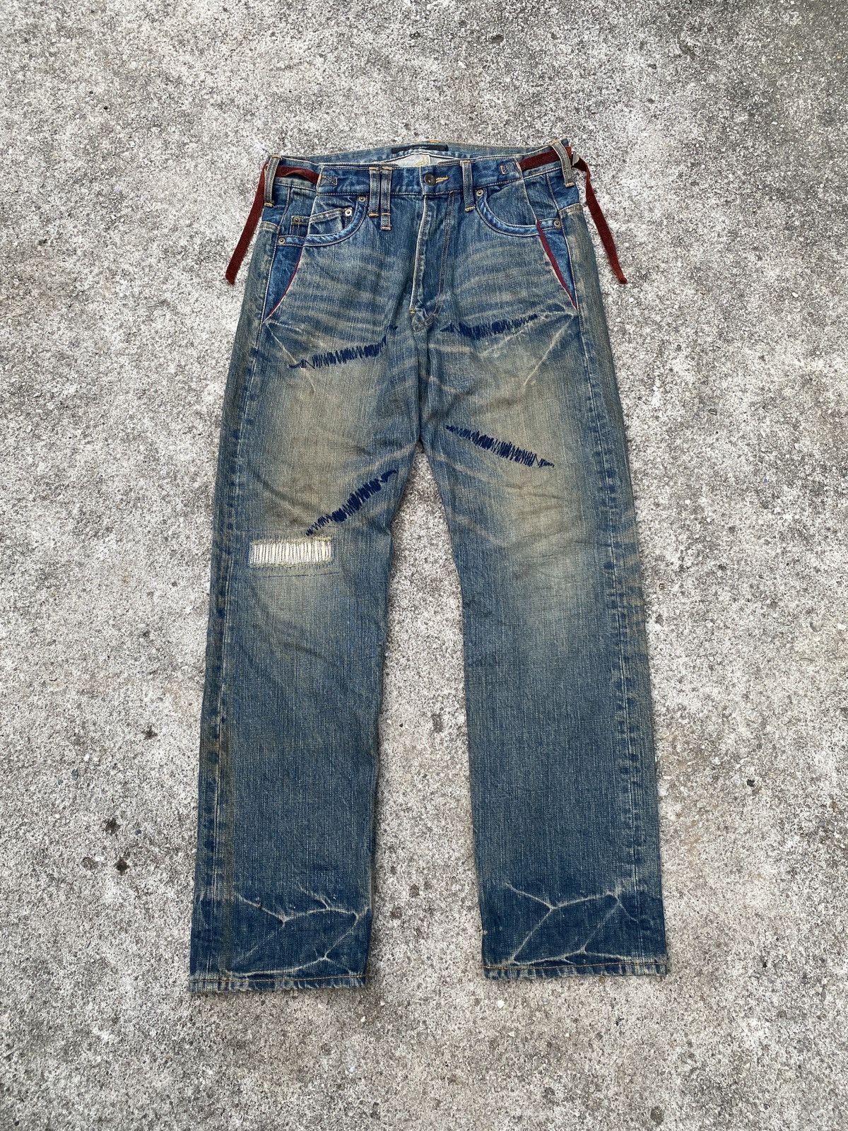 Japanese Brand Shapel Japan Rusty Distressed Denim Size US 32 / EU 48 - 1 Thumbnail