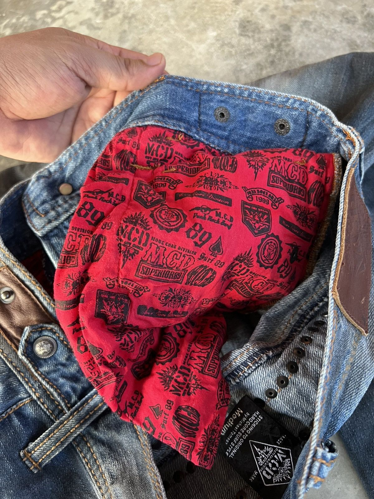 If Six Was Nine × Japanese Brand 💥Rare💥Vintage M.C.D Embroidery Punk Jeans Size US 30 / EU 46 - 20 Thumbnail