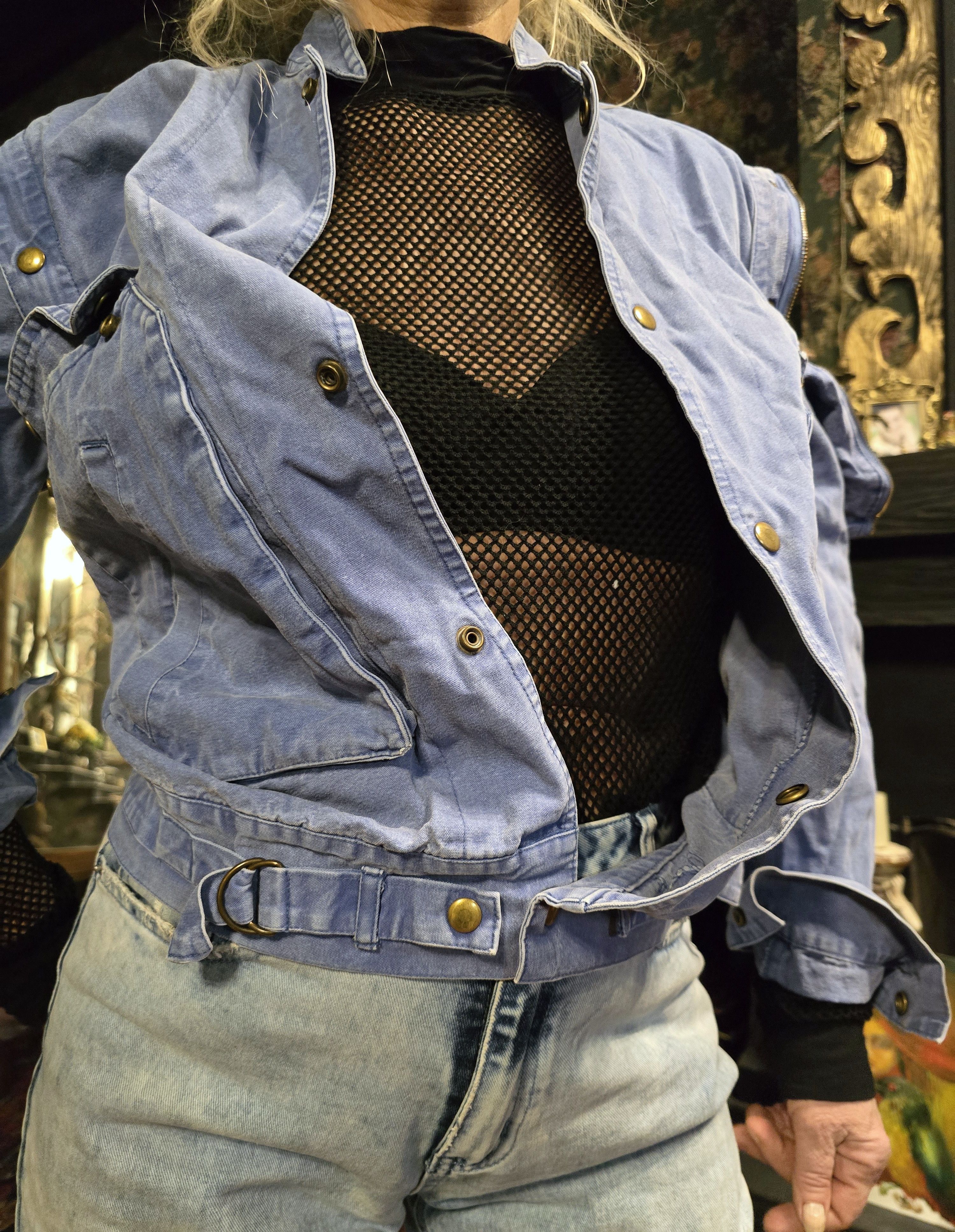 Vintage Vintage denim jacket vest transformer 3 suisses Size M / US 6-8 / IT 42-44 - 5 Thumbnail