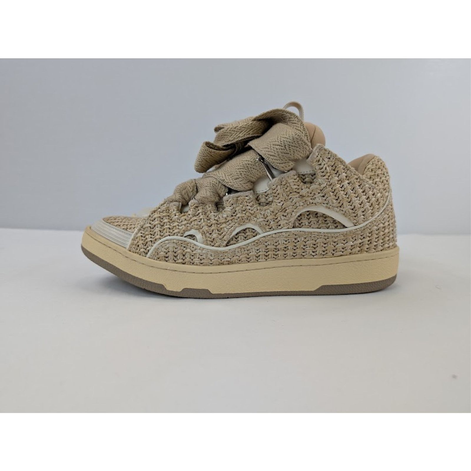 Lanvin o1rshd1 Curb Low Top Sneakers in 65 Natural Size US 13 / EU 46 - 10 Thumbnail