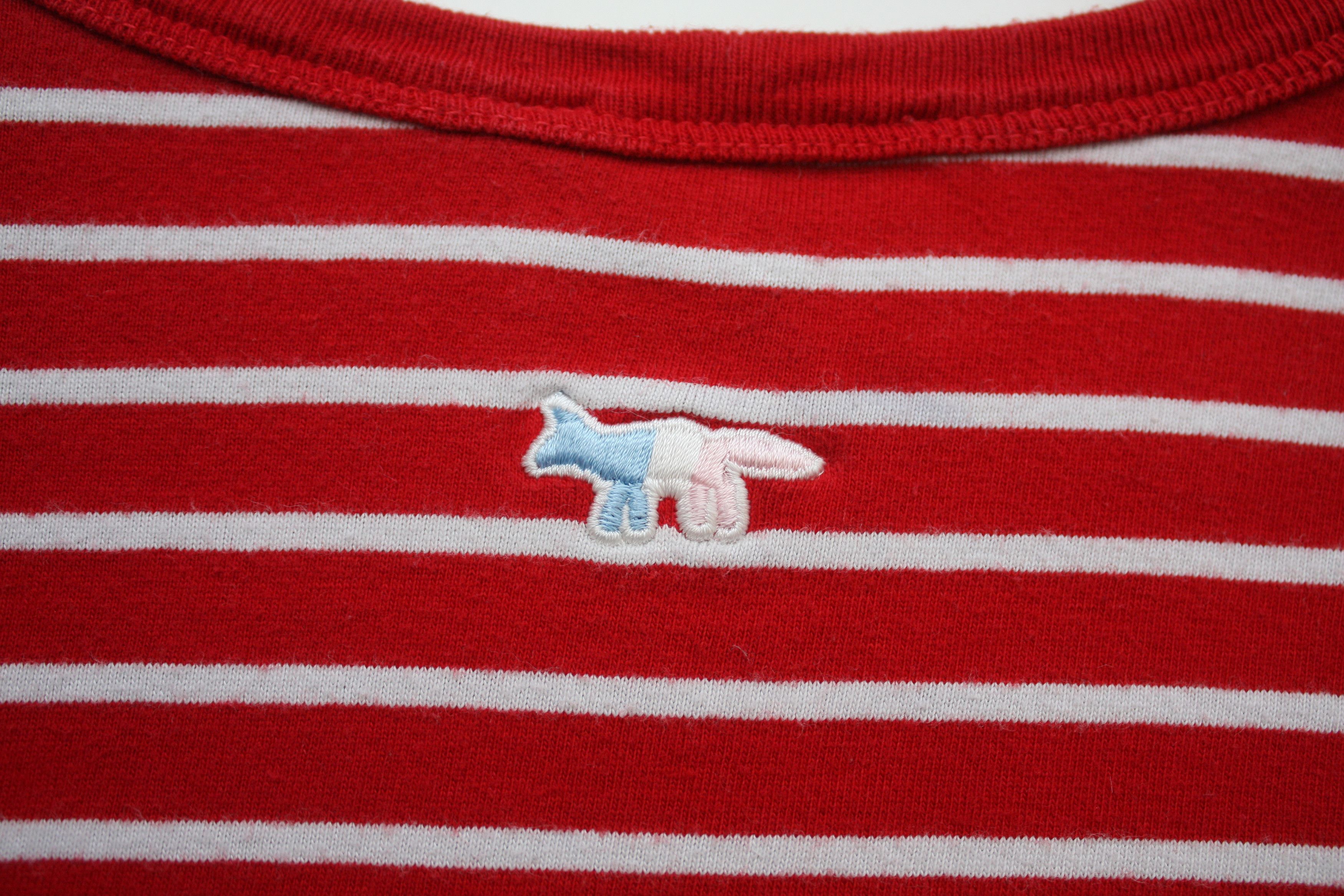 Maison Kitsune Maison Kitsune Red Striped T-Shirt Women's Medium Size M / US 6-8 / IT 42-44 - 6 Thumbnail
