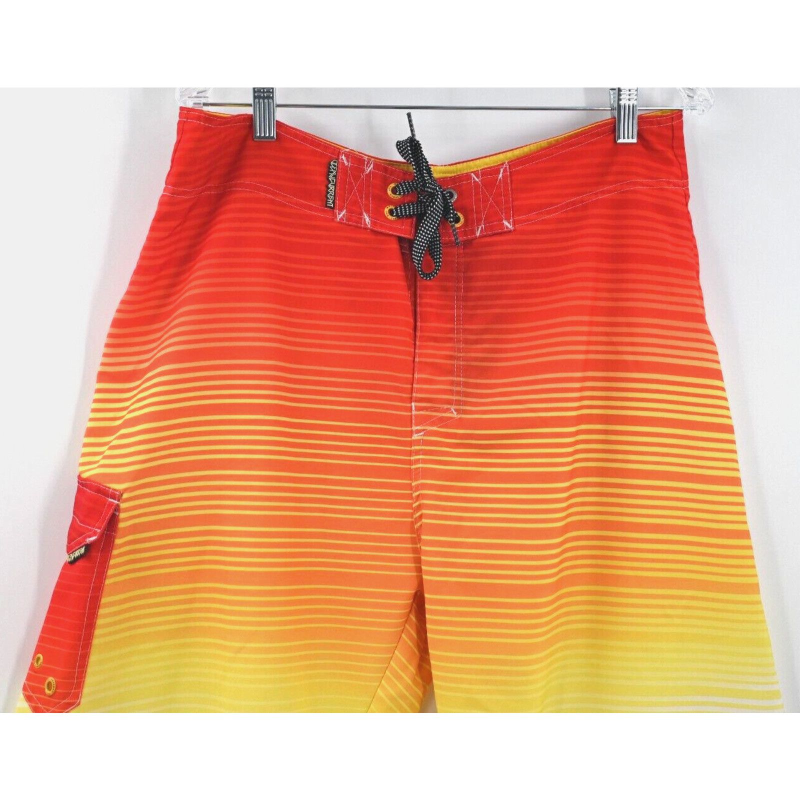 Ocean Current Ocean Current 34 Ombre Stripe Orange Unlined Board Shorts Size US 34 / EU 50 - 2 Thumbnail