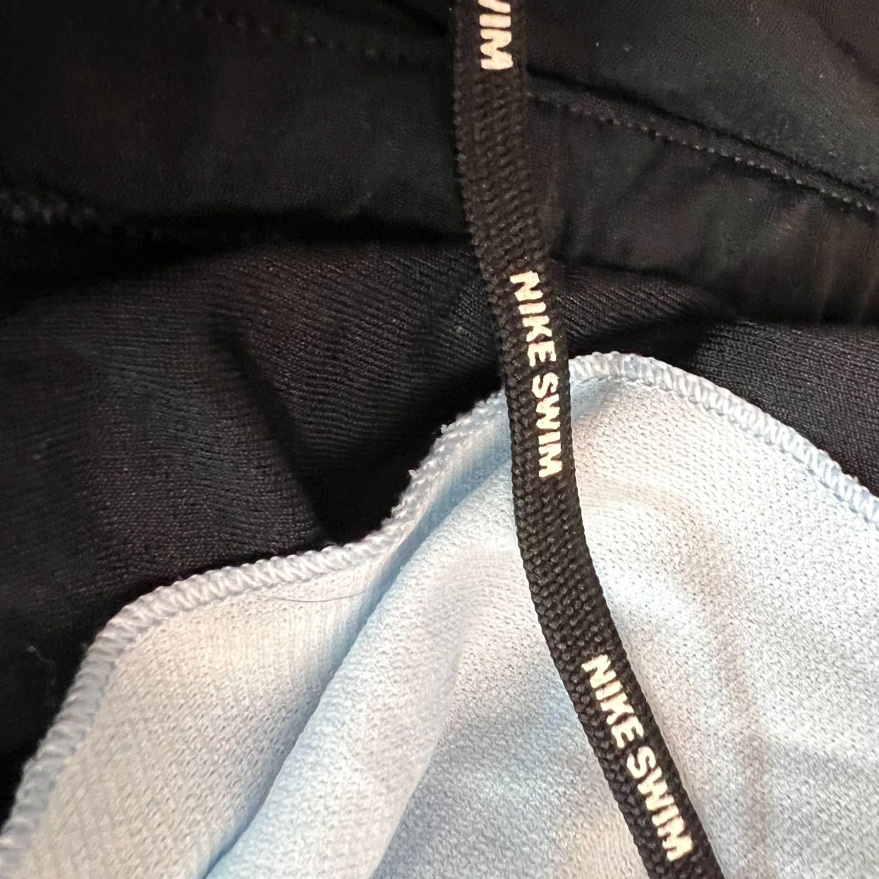 Nike VINTAGE Nike Swim Bottom Mens 38 Black 12" 30" Waist 90s Beach Logo Brief Trunks Built-In Brief Drawstring, Navy? Size US 38 / EU 54 - 6 Thumbnail
