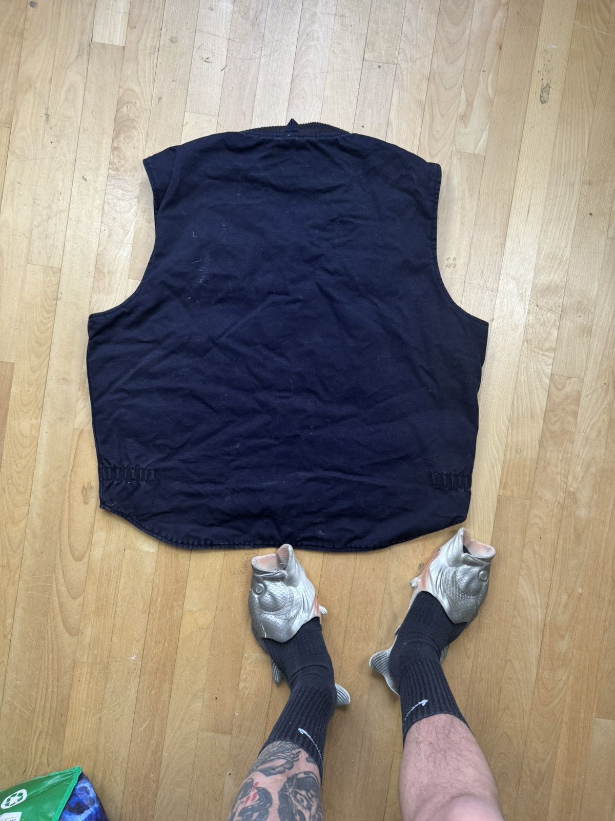 Japanese Brand × Vintage Vintage Dark Blue Big Bill Workwear or Streetwear Vest 90s Size US L / EU 52-54 / 3 - 3 Thumbnail