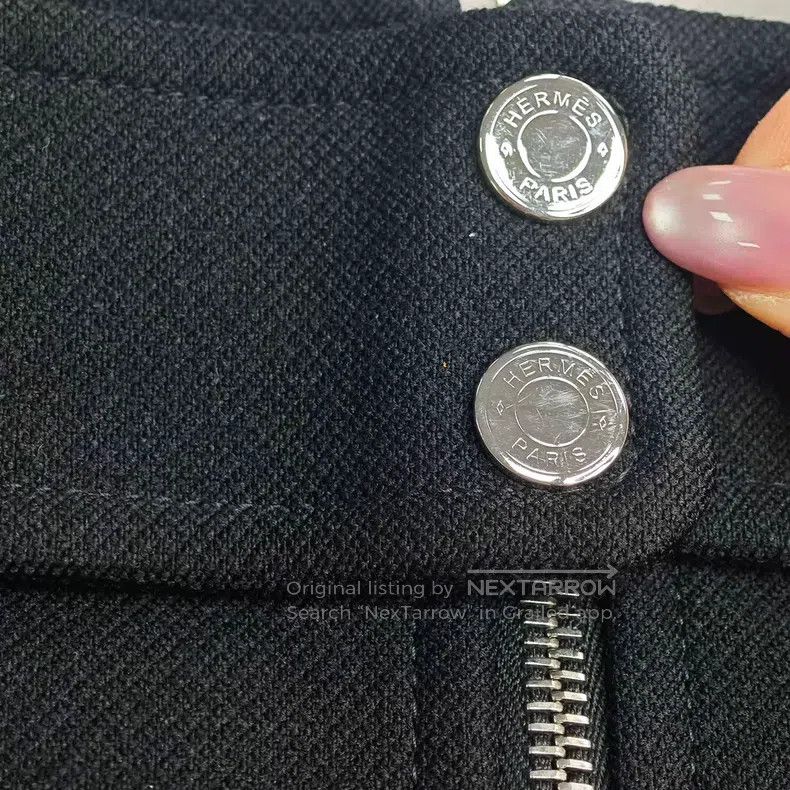 Hermes Hermes Black Silver Buckle Skirt Size 26" / US 2 / IT 38 - 8 Thumbnail