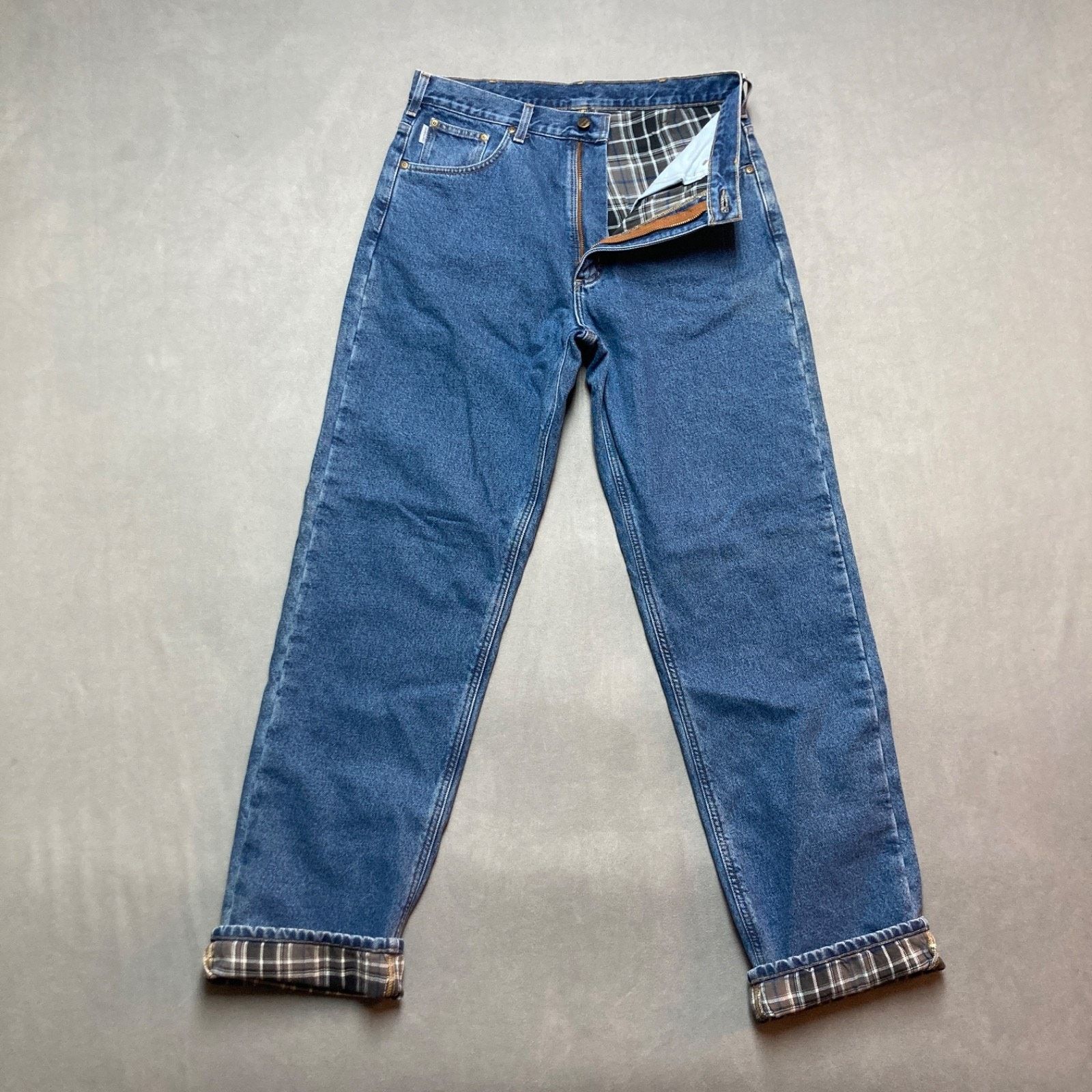 Carhartt Carhartt B172 Flannel Lined Denim Jeans Mens 34x36 Relaxed Size US 34 / EU 50 - 1 Thumbnail