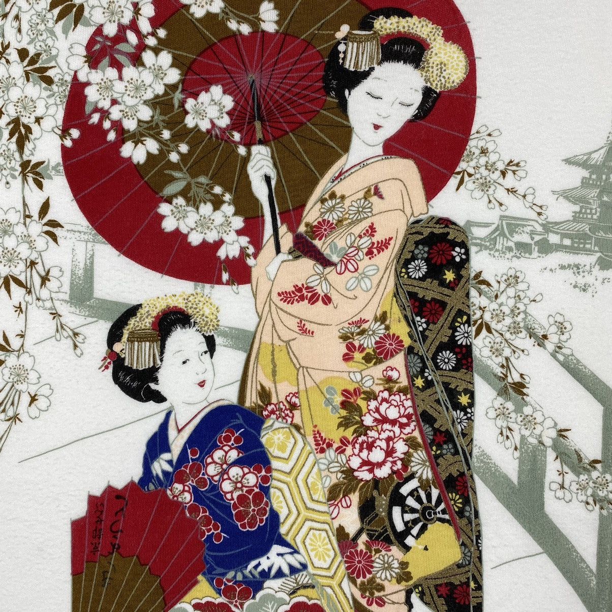 Japanese Brand × Vintage Vintage 80's Japanese Traditional GEISHA SAKURA Graphic Tee Size US M / EU 48-50 / 2 - 4 Thumbnail
