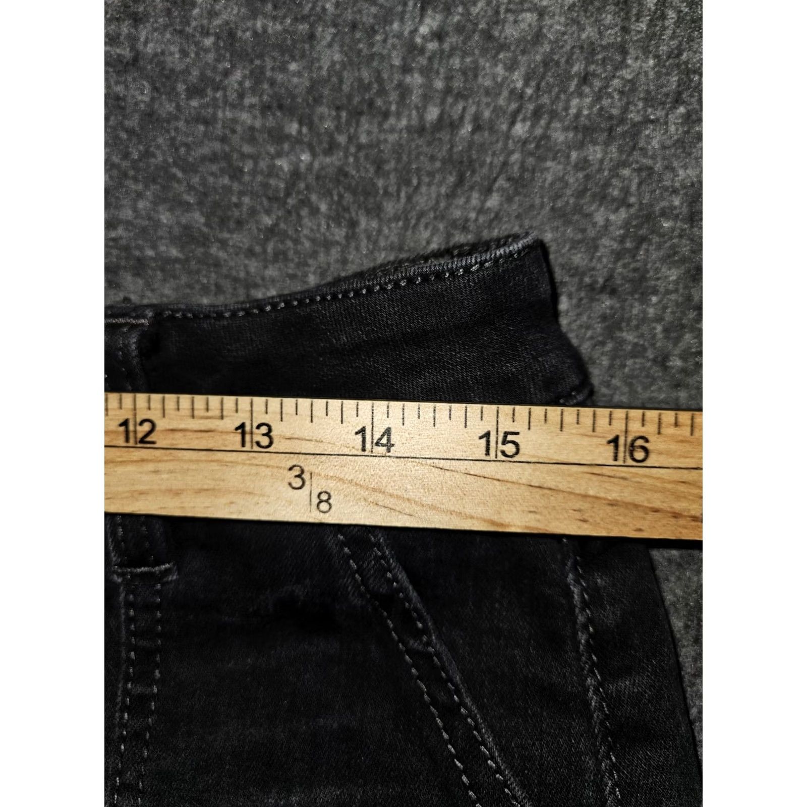 Vintage Rock & Roll Cowgirl Boyfriend Shorts Denim High Rise Button Fly Black 29 Women's Stretch Casual Size 29" - 3 Thumbnail