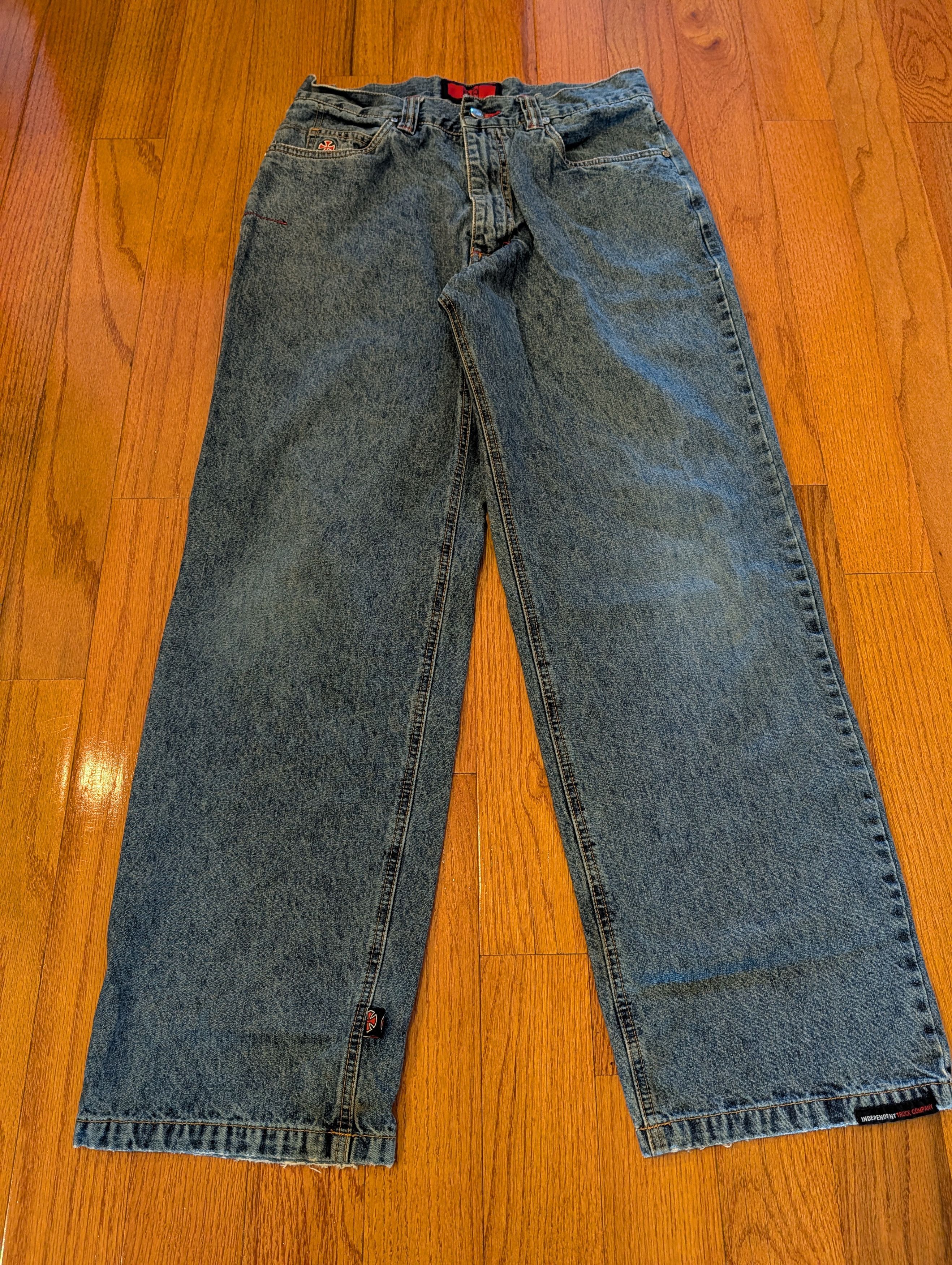 Independent Truck Co. Independent Truck Jeans 33x32 Y2K Vintage Baggy Skater Wide Size US 33 - 1 Thumbnail