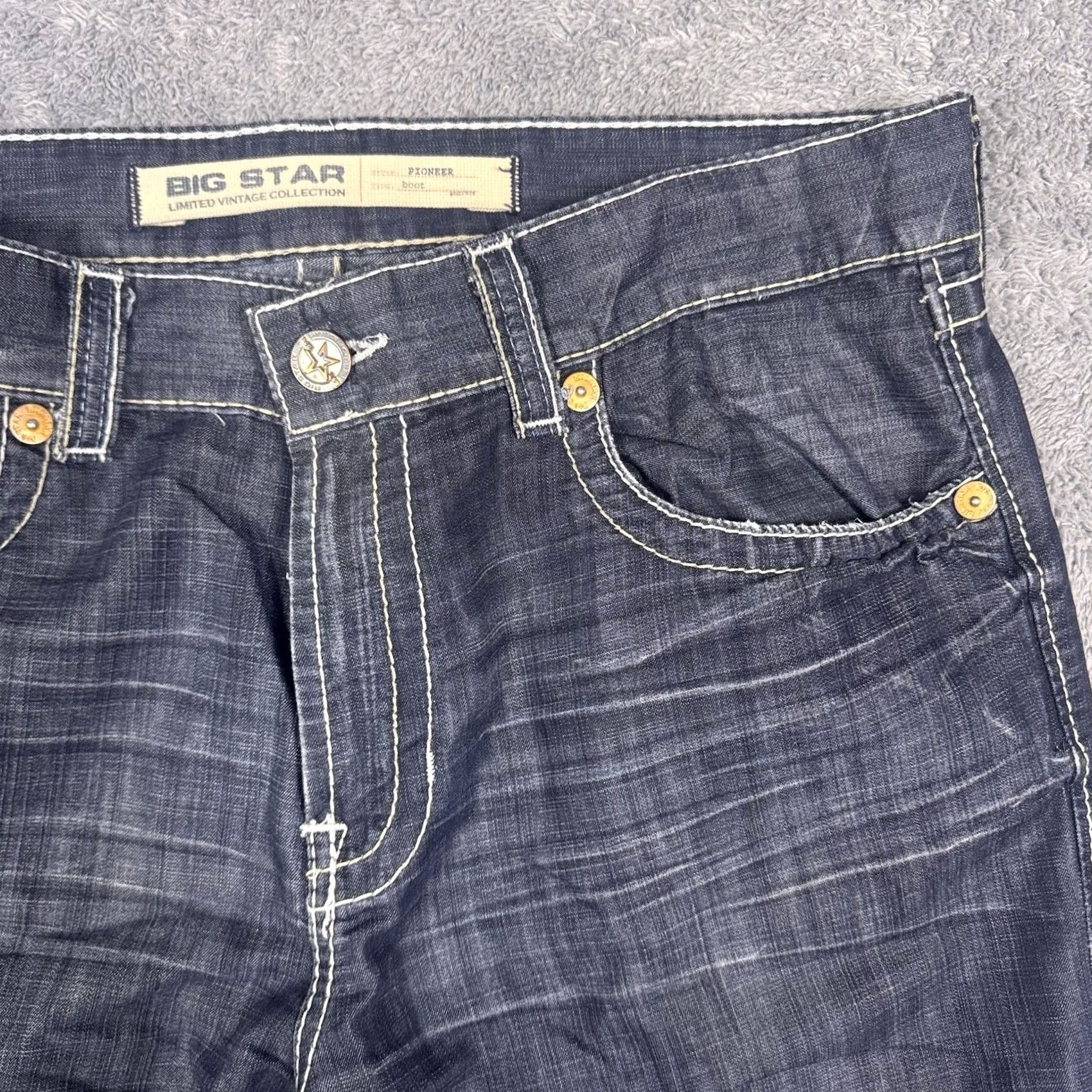Vintage VINTAGE Big Star Jeans Pioneer Bootcut Collection Cowboy Western Men 38L x36 Size US 38 / EU 54 - 6 Thumbnail