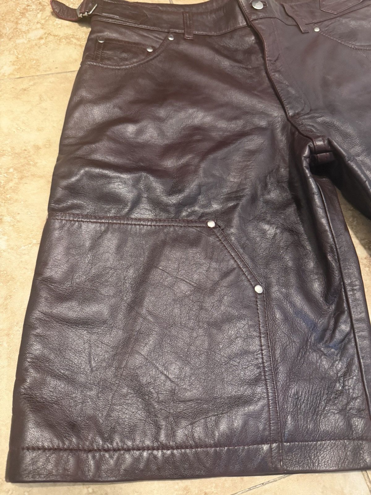 Other Leather Utility Bermuda Shorts with Side Adjusters Size US 34 / EU 50 - 2 Thumbnail