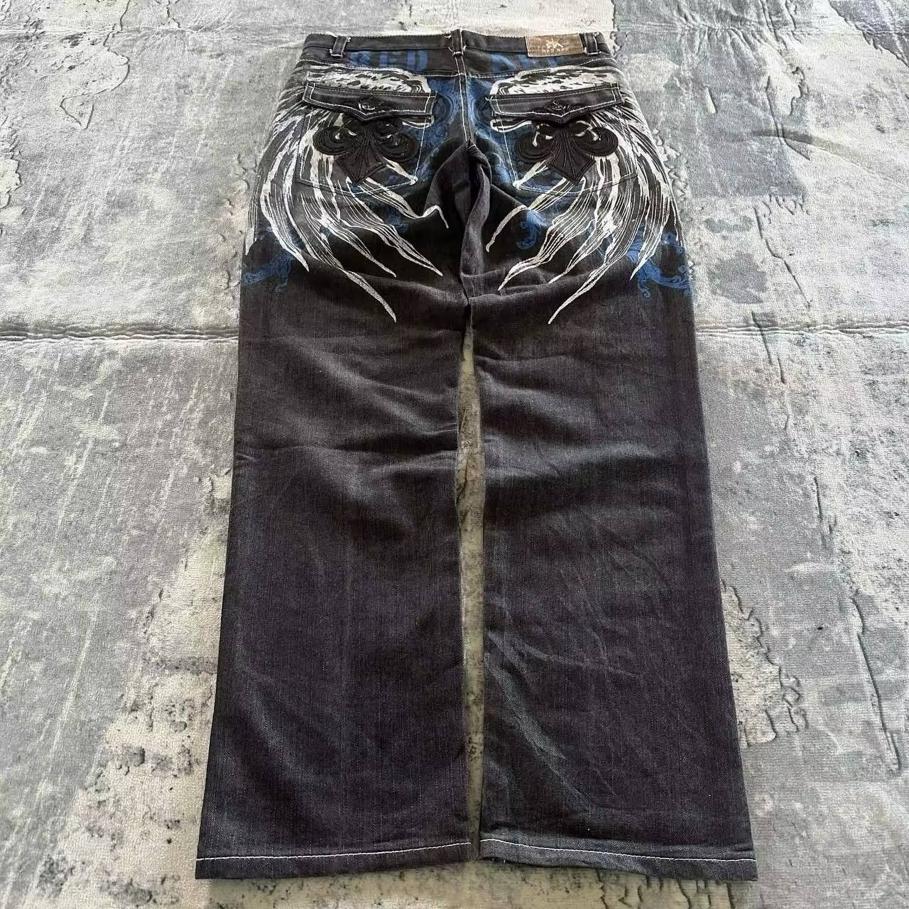 Japanese Brand × Vintage wing print jeans Size US 35 - 1 Thumbnail
