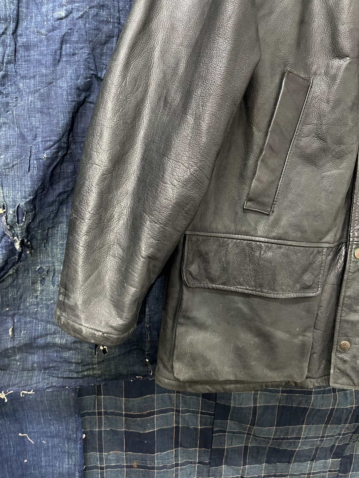 Armani Rare Leather Jacket Vtg 80s Armani Jeans julius dior Size US L / EU 52-54 / 3 - 2 Thumbnail