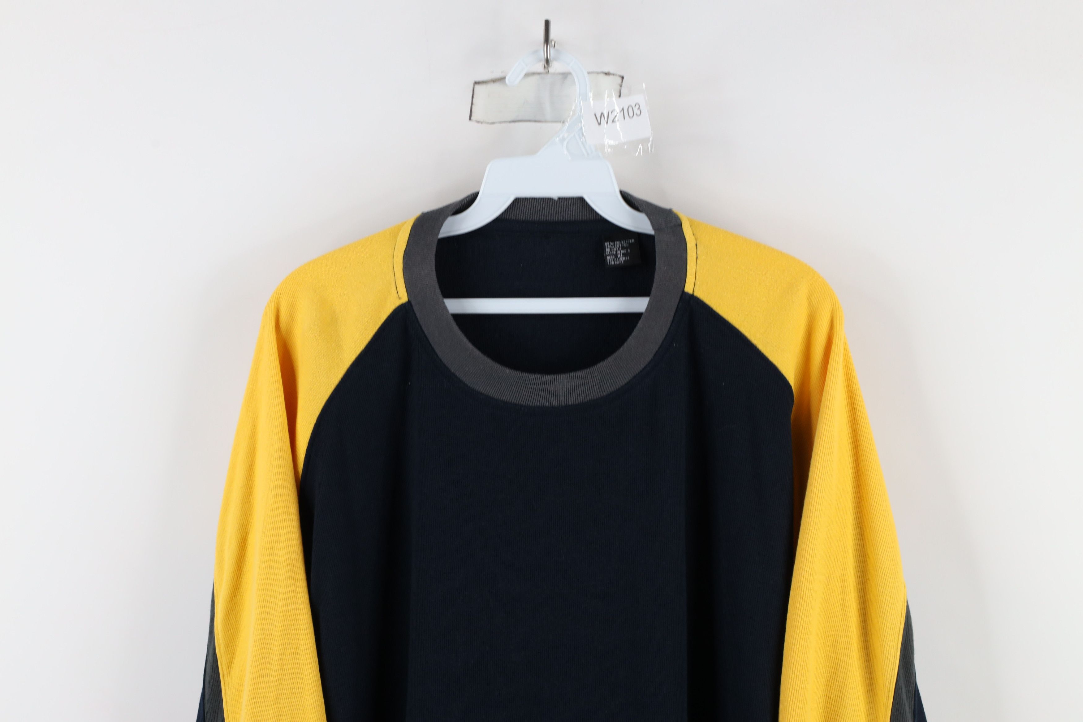 Vintage Vintage 90s Streetwear Block Ribbed Knit Long Sleeve T-Shirt Size US XL / EU 56 / 4 - 2 Thumbnail