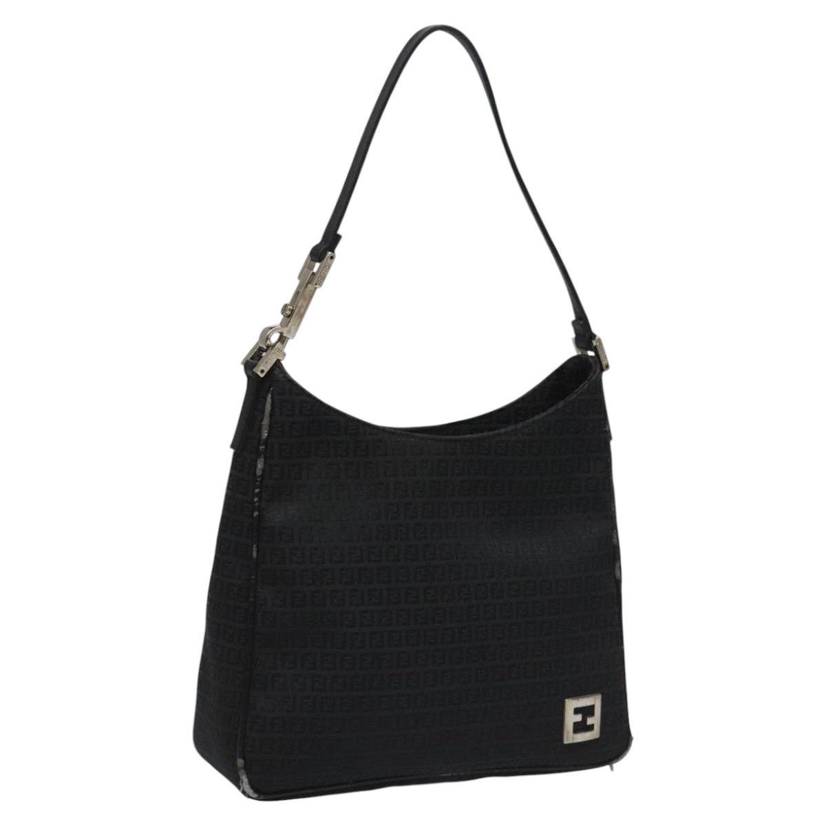 Fendi FENDI Zucchino Canvas Shoulder Bag Black Size ONE SIZE - 1 Thumbnail