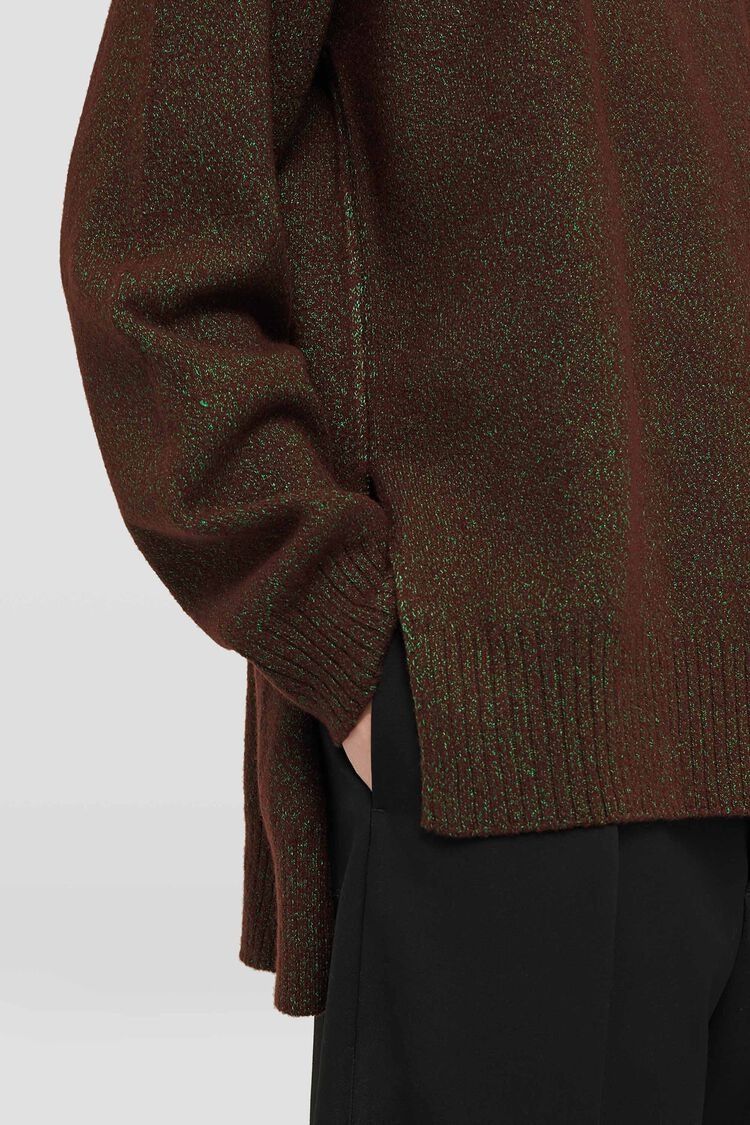 Jil Sander o1mt1gz1125 Crewneck Sweater in Dark Brown Size US L / EU 52-54 / 3 - 6 Thumbnail