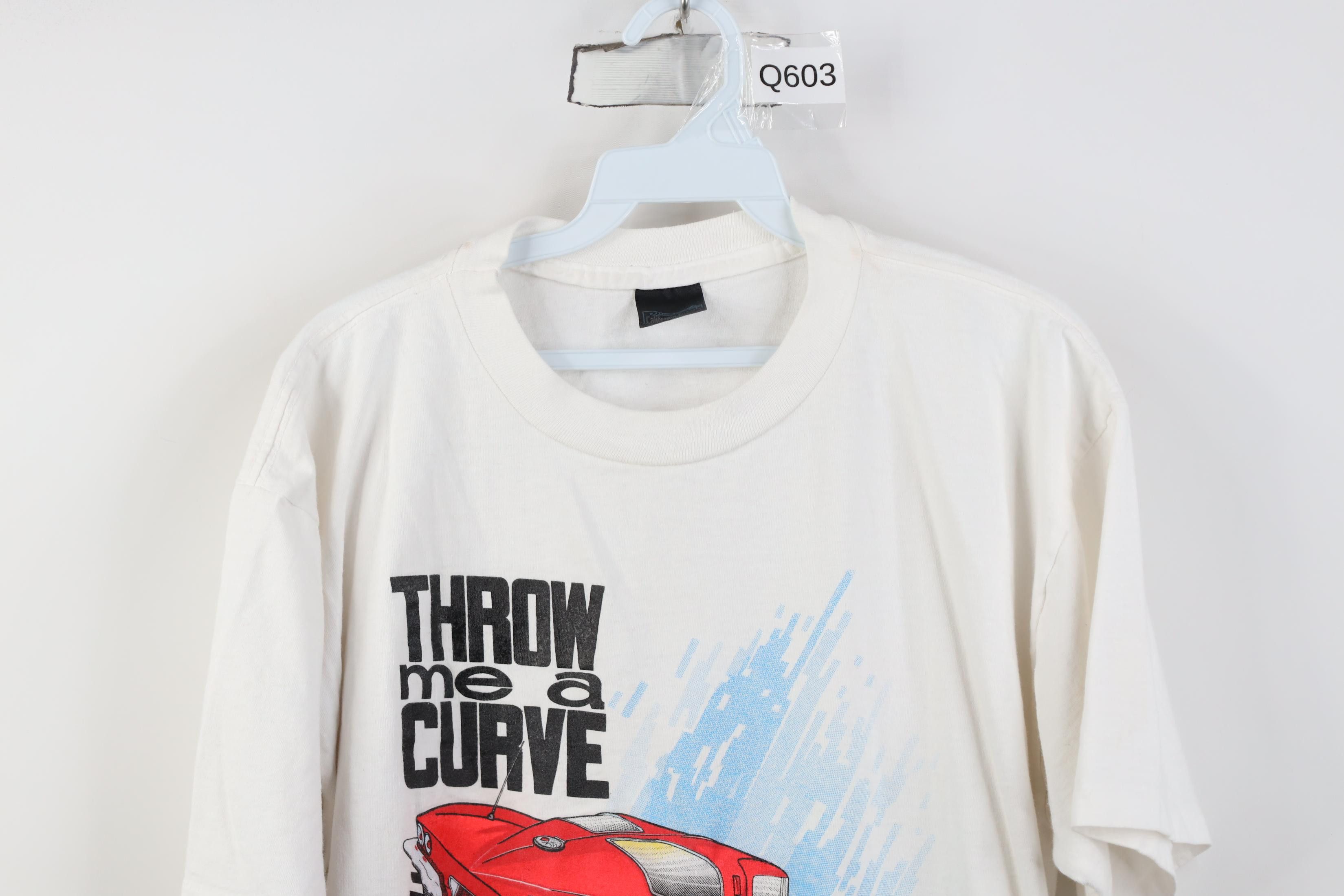 Vintage Vintage 90s Me A Curve Corvette Car Racing T-Shirt White USA Size US L / EU 52-54 / 3 - 2 Thumbnail