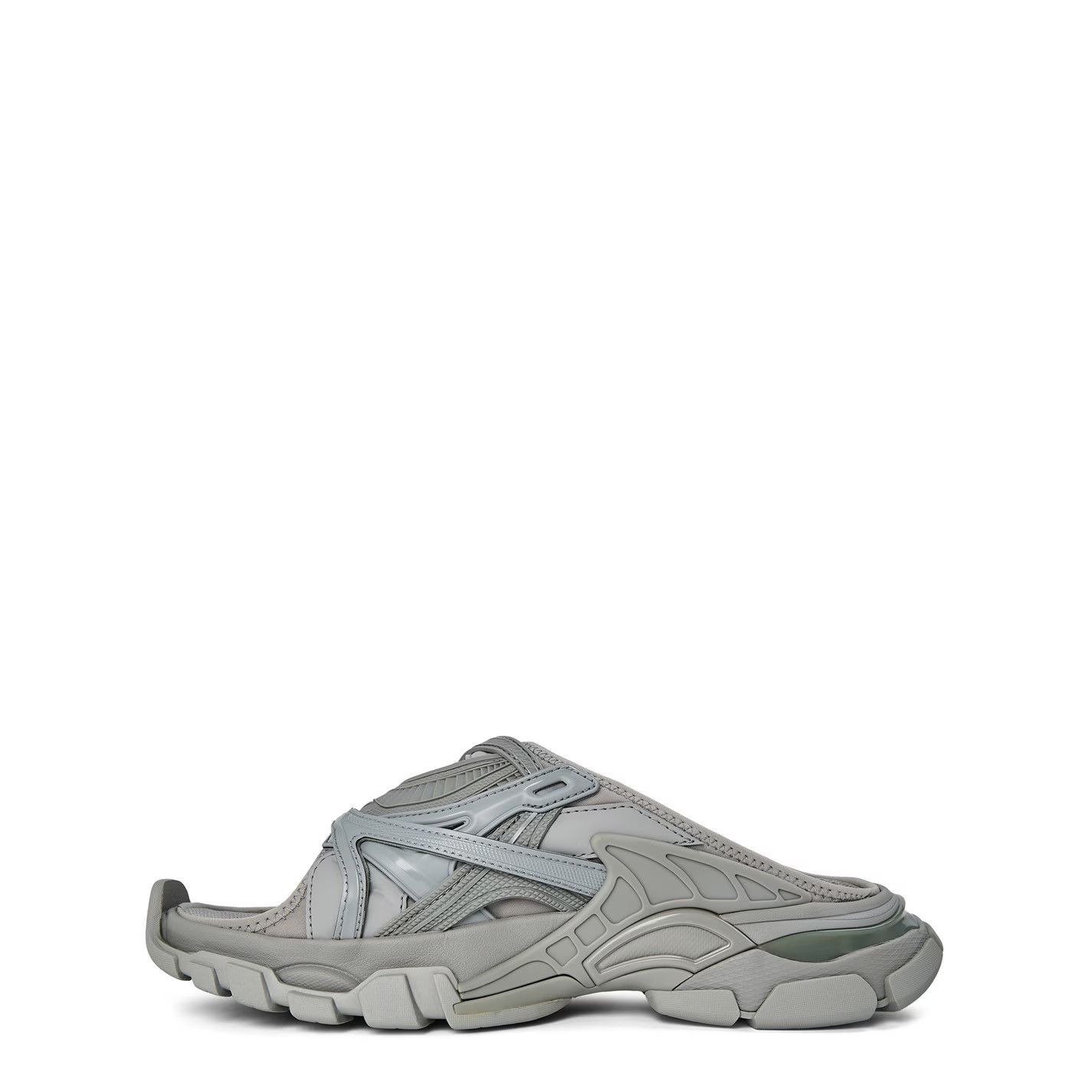 Balenciaga o1g2r1mq0226 Track Slide Flat Sandals In Grey Size US 7 / EU 40 - 2 Thumbnail