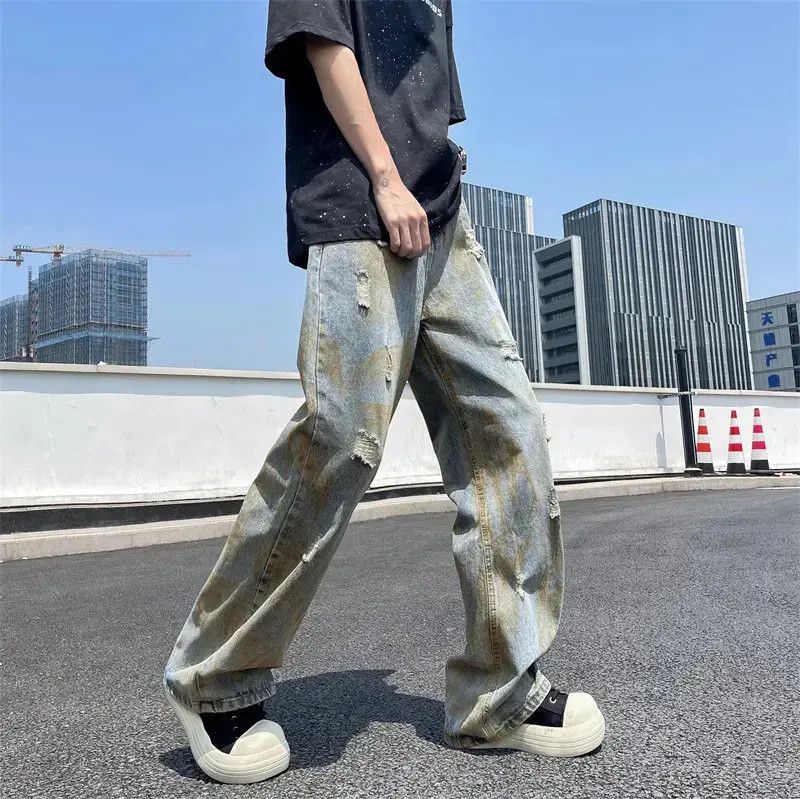 Japanese Brand Retro loose high street straight leg jeans Size US 32 / EU 48 - 3 Thumbnail