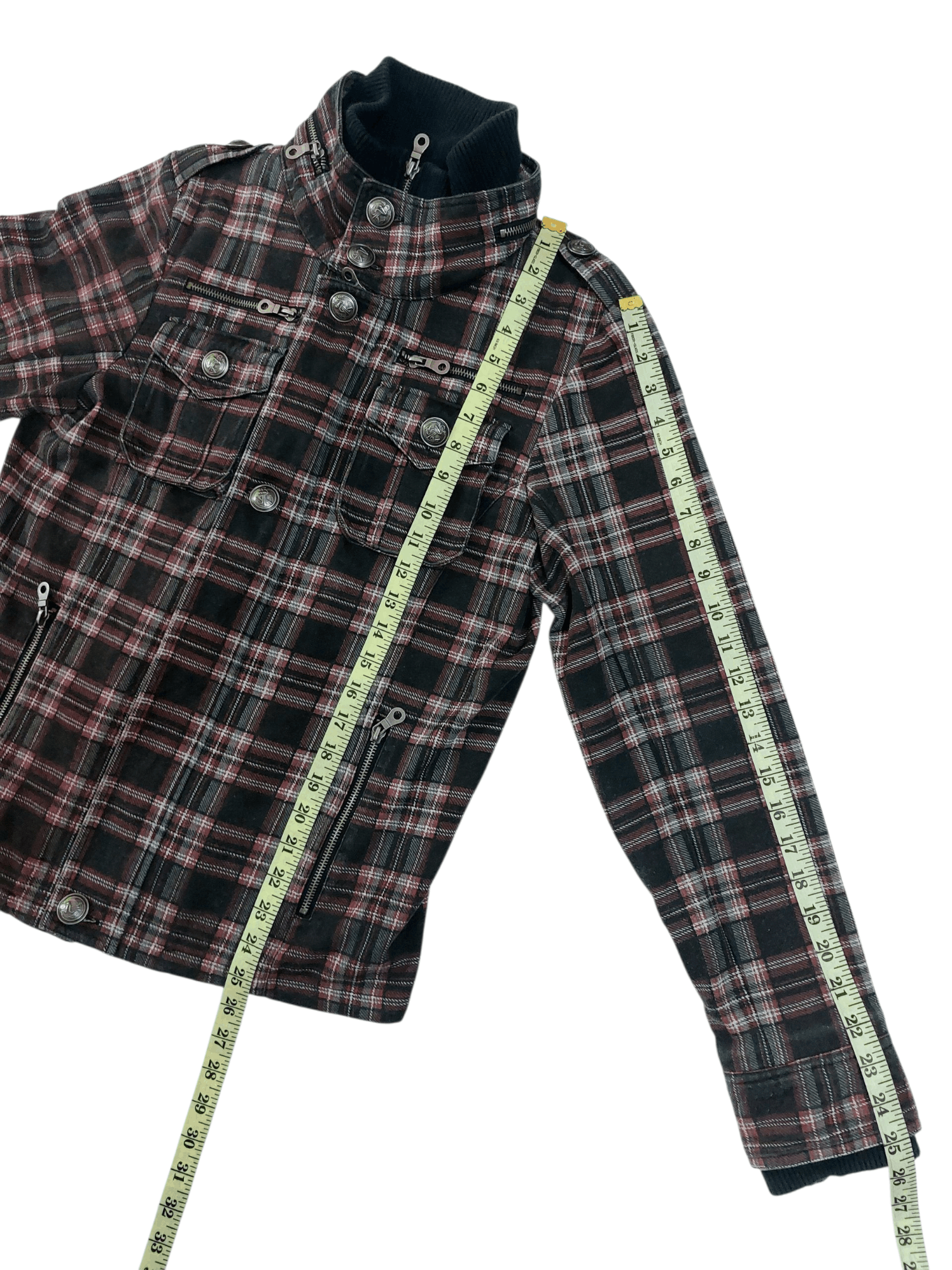 In The Attic Multi Zipped Pocket Nova Check Jacket