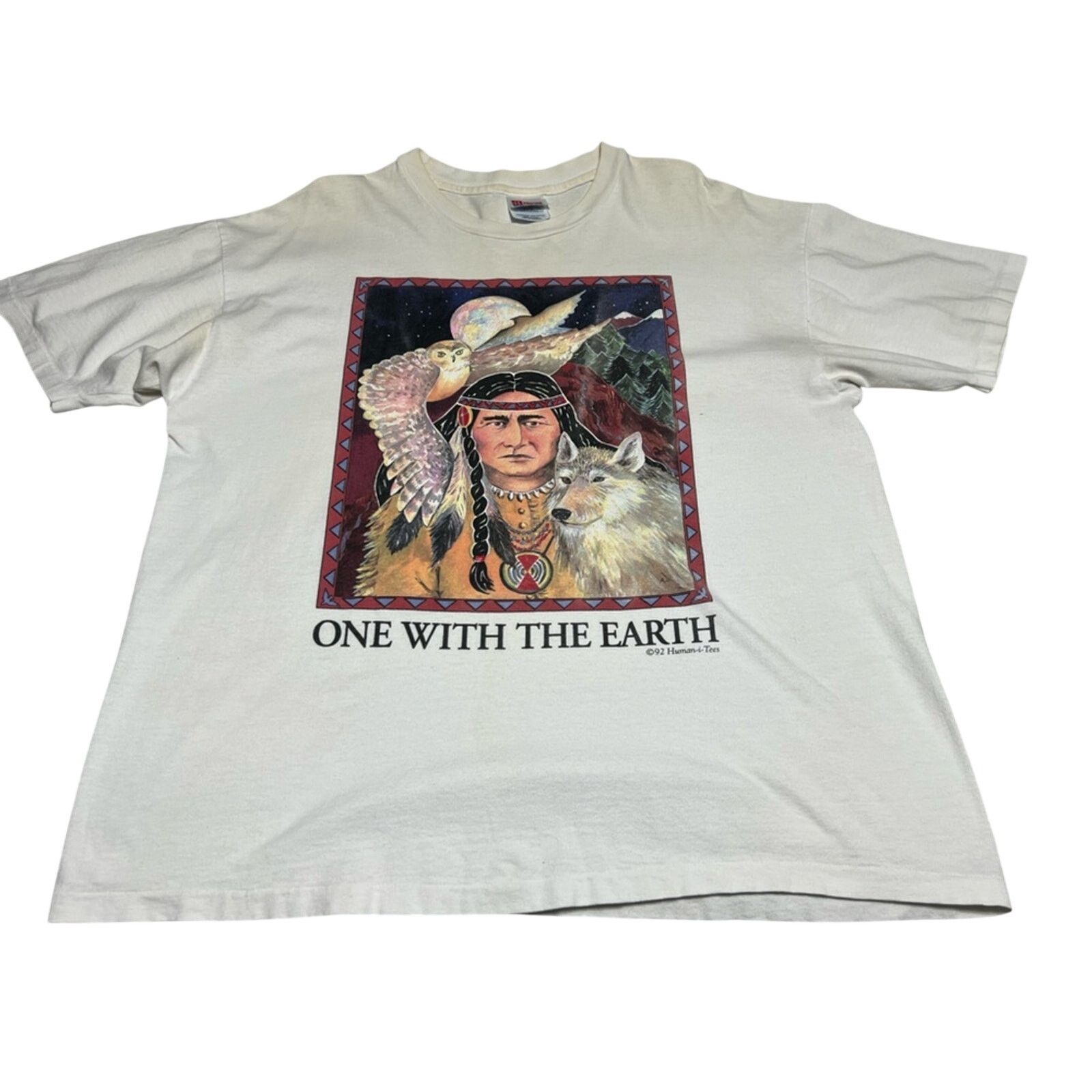 Other Vintage 90s Human-i-Tees Nature Indian Protect One Earth Size US XL / EU 56 / 4 - 1 Thumbnail