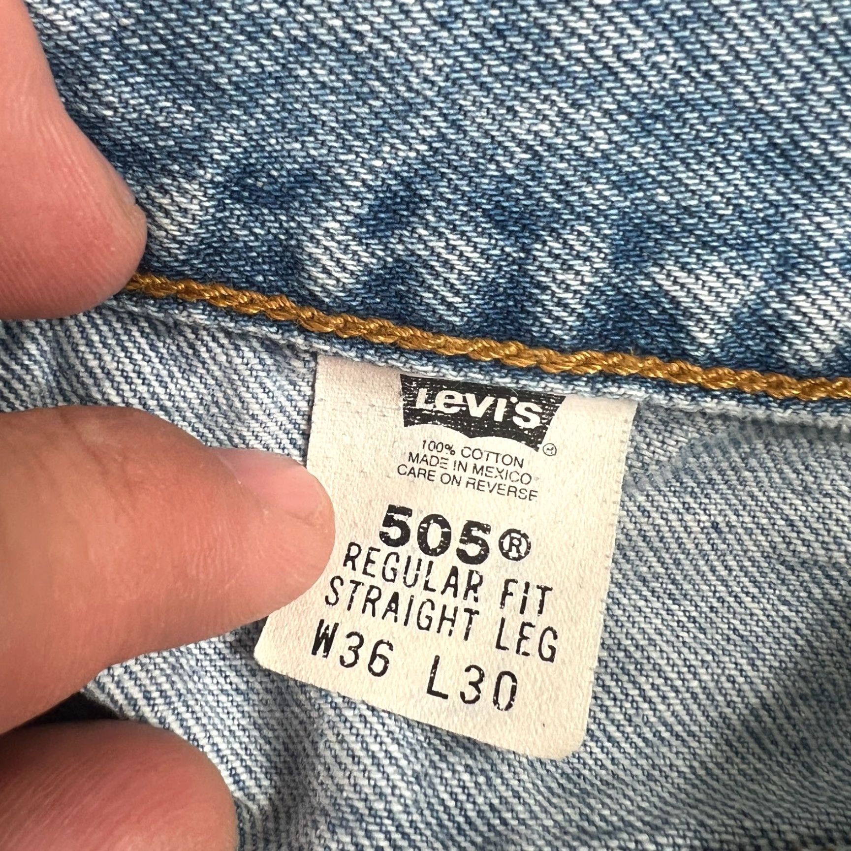 Levi's VINTAGE Levi's 505 Jeans Men Regular Fit Straight Leg Denim Size 36x30 90s Retro Blue Size US 36 / EU 52 - 6 Thumbnail