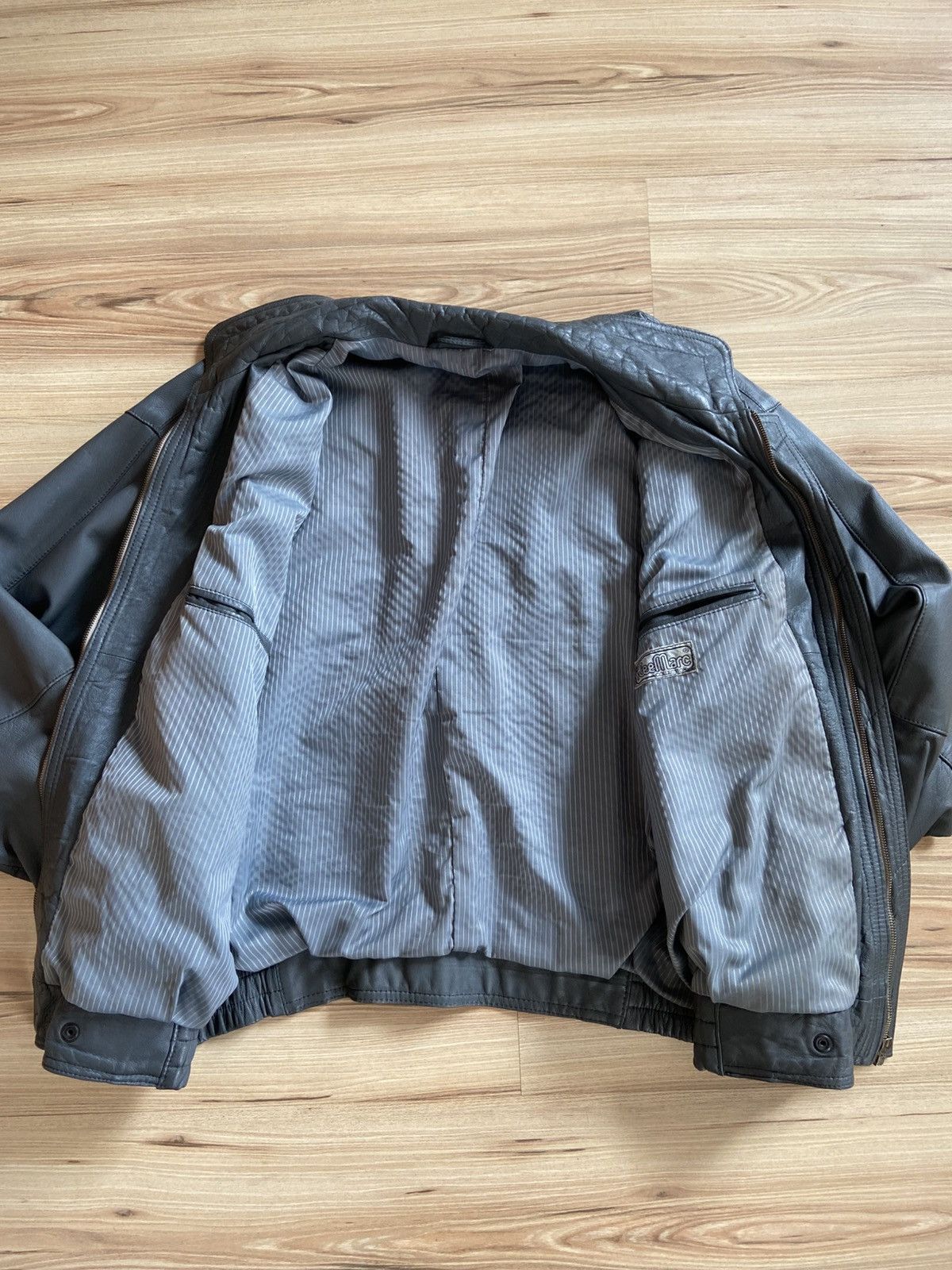 Japanese Brand Vintage Grey leather bomber Jacket Size US M / EU 48-50 / 2 - 7 Thumbnail