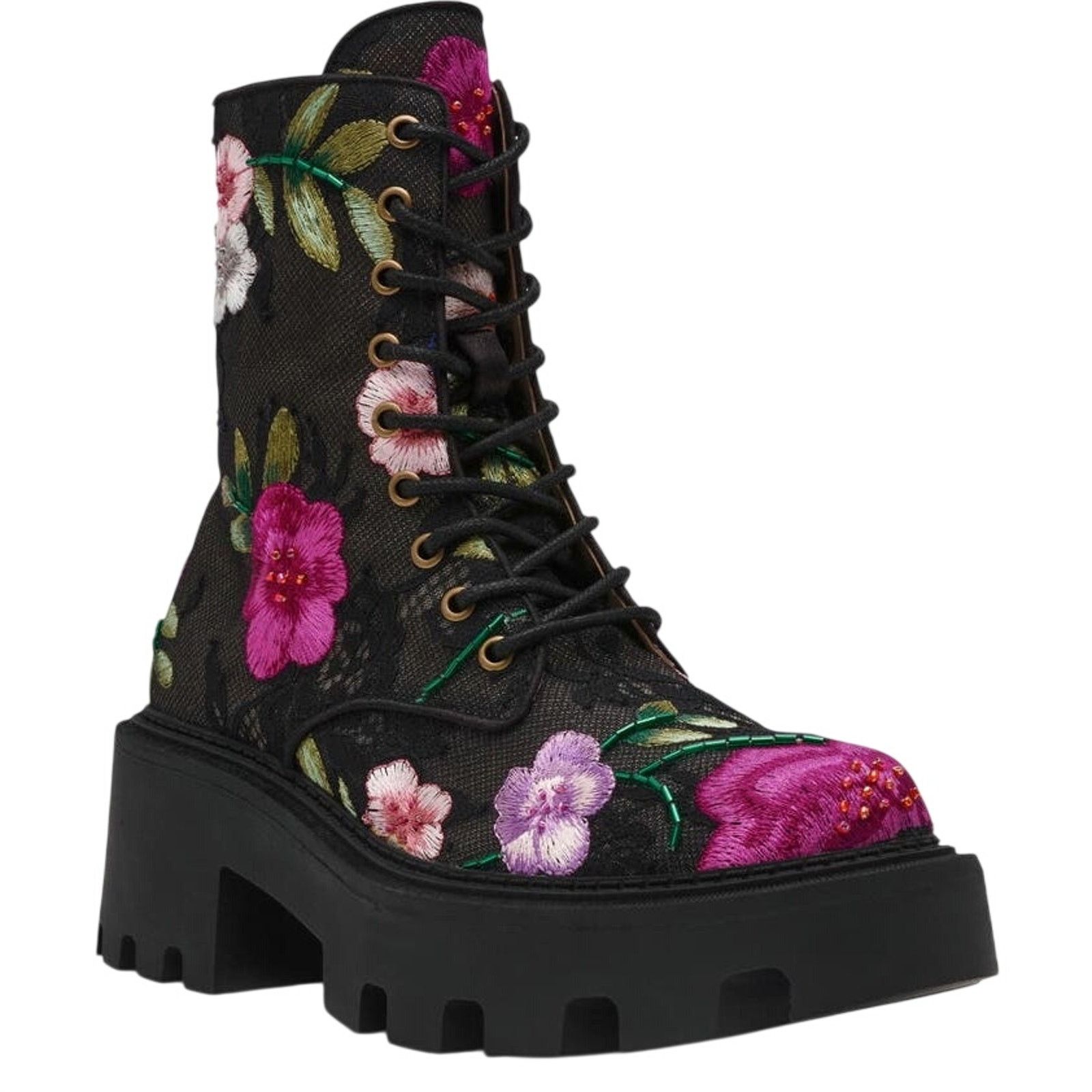 Betsey Johnson BETSEY JOHNSON Polli Beaded Floral Combat Boot Size 10 New Size US 10 / IT 40 - 2 Thumbnail