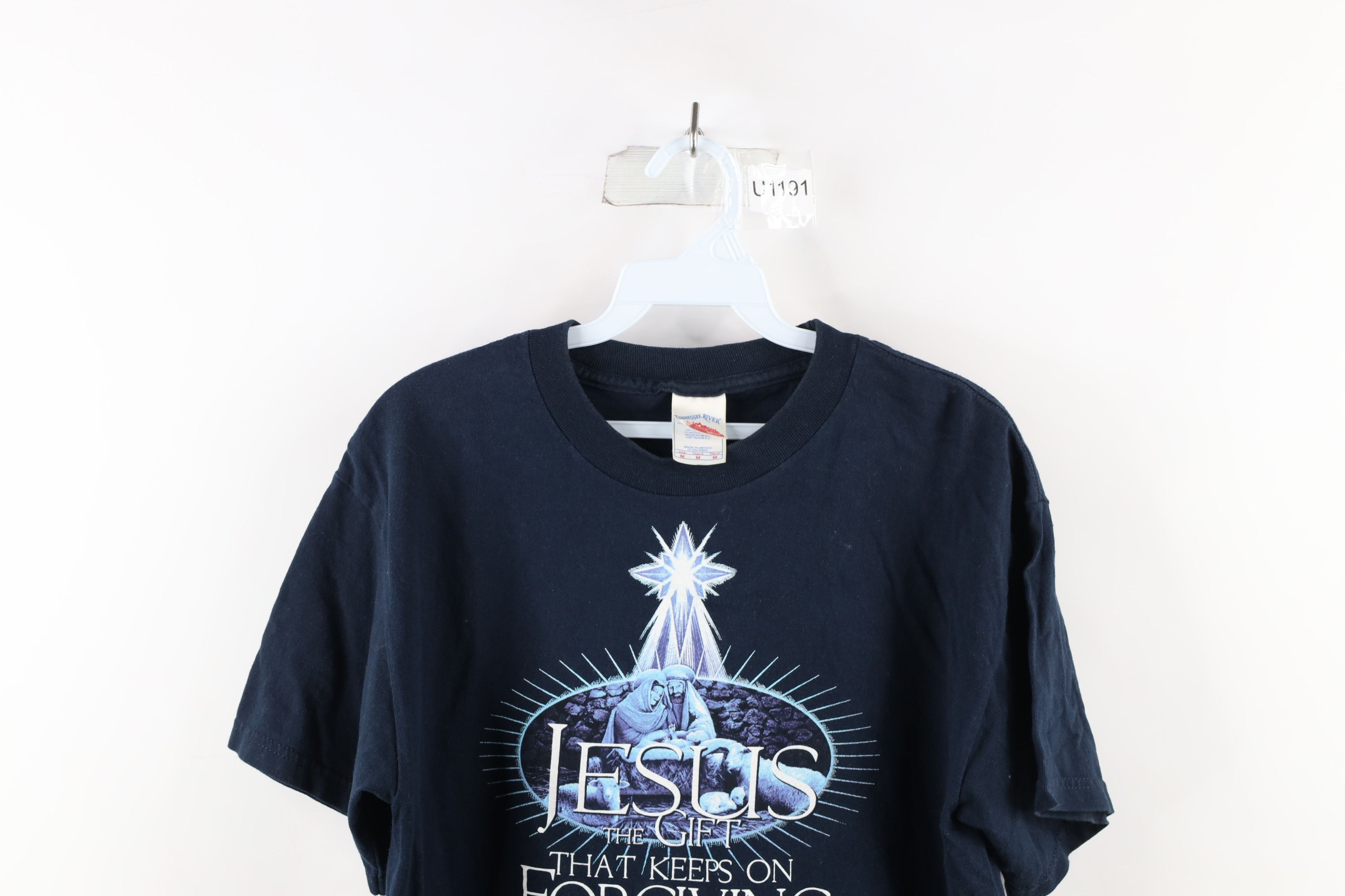Vintage Vintage 90s Out Jesus Christianity Short Sleeve T-Shirt Size US M / EU 48-50 / 2 - 2 Thumbnail