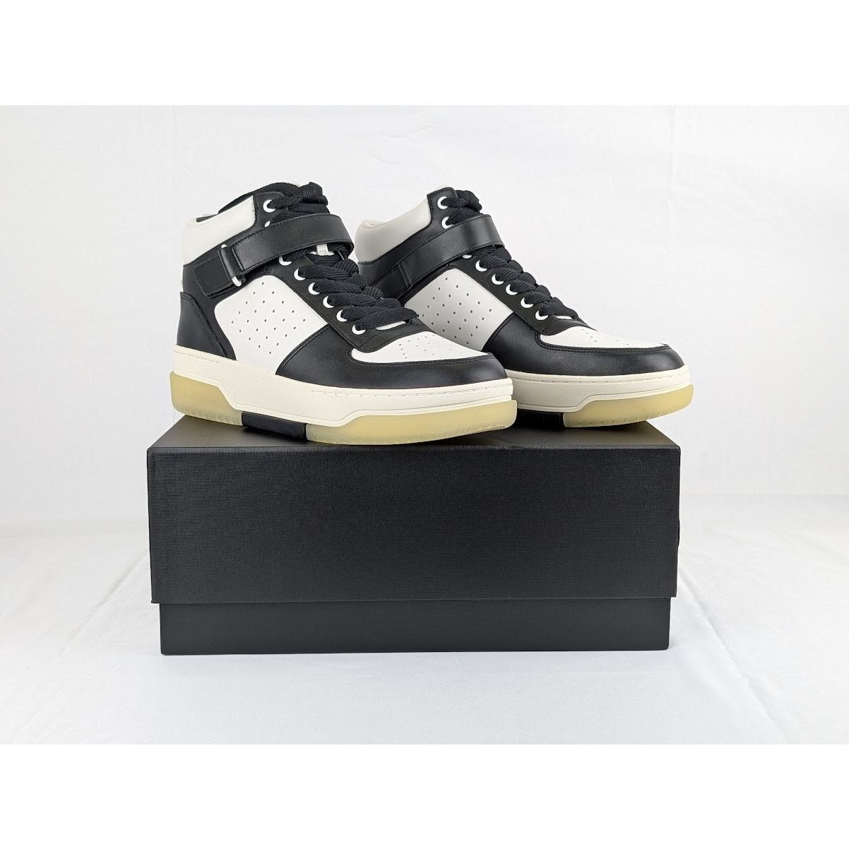 Amiri o1rshd1 Stadium Hi Top Sneakers in Black/White Size US 13 / EU 46 - 11 Thumbnail