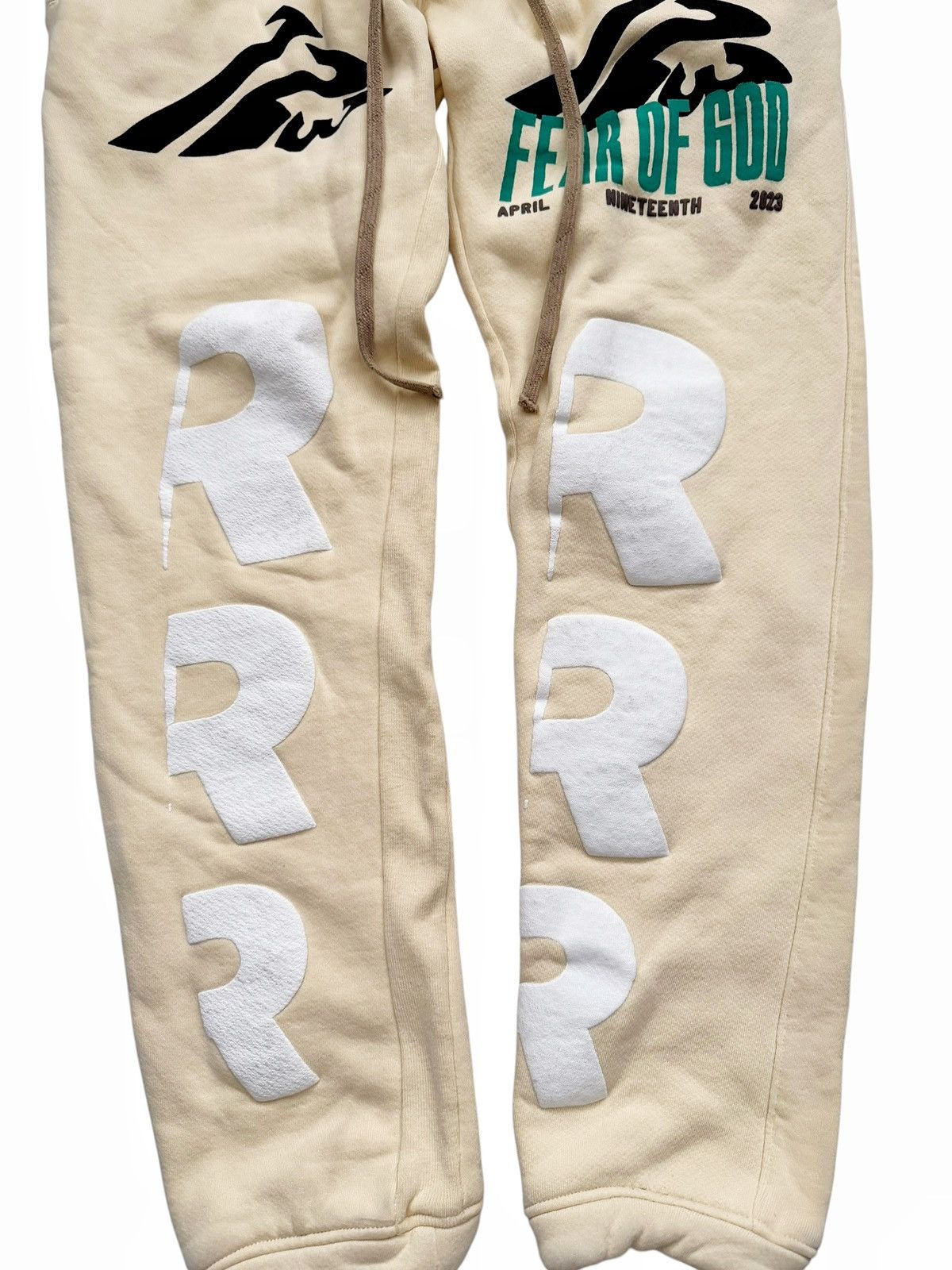 Fear of God × RRR-123 RRR123 Fear Collab Pale Yellow Sweatpants Size US 30 / EU 46 - 3 Thumbnail