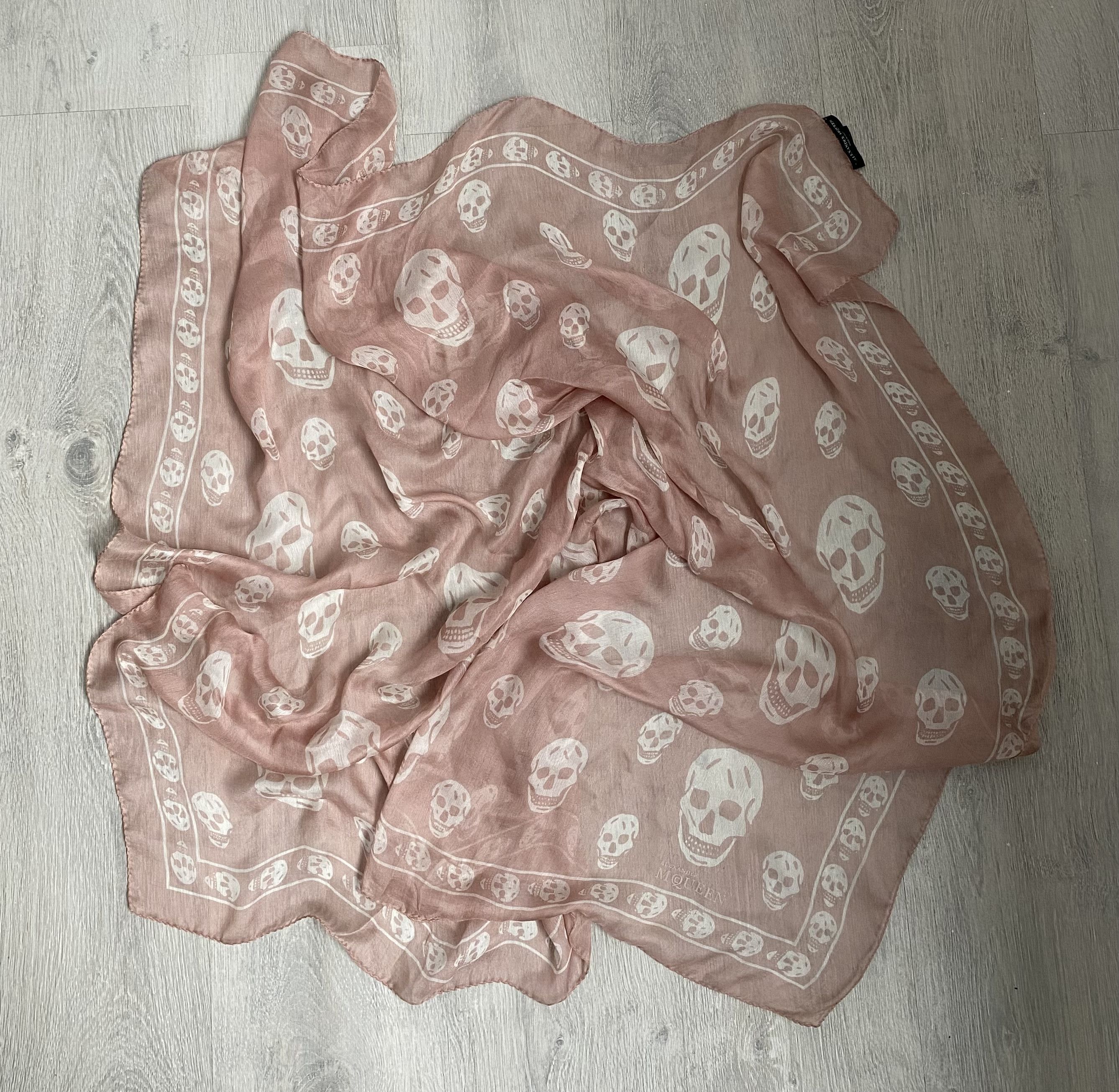 image of Alexander Mcqueen Bubble Gum Pink Silk Scarf, Men's