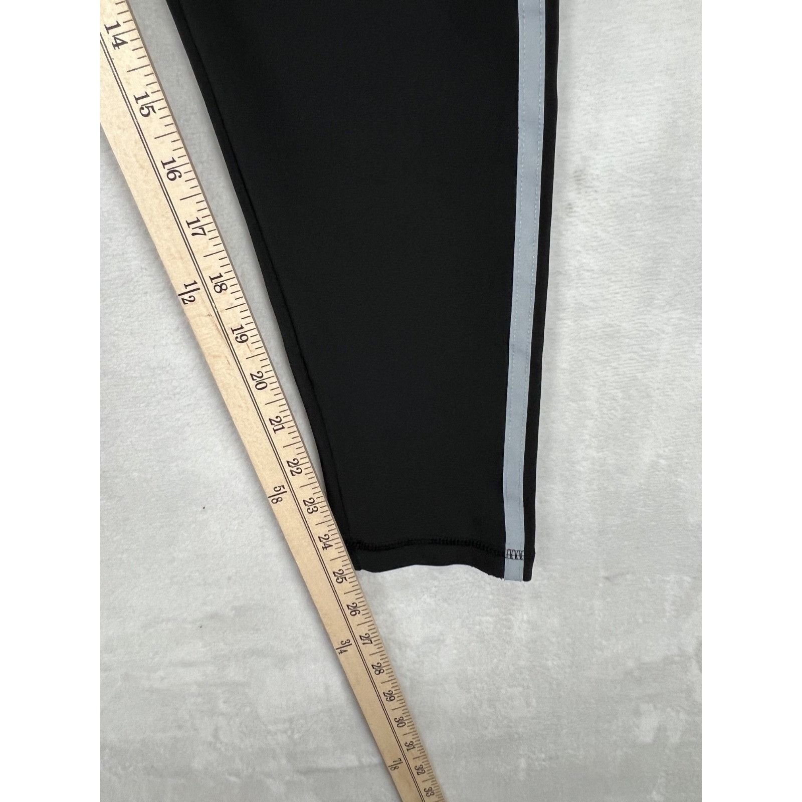 Adidas Adidas Pants Women's M/A Black Climalite 3-Stripes High Rise Size 29" - 2 Thumbnail