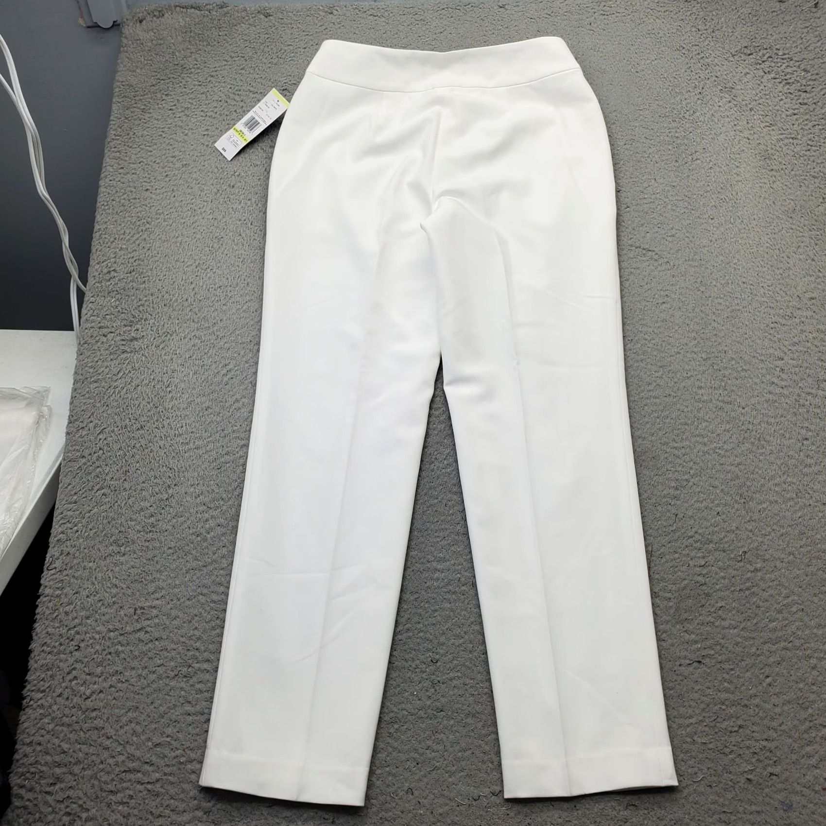 Evan Picone Evan-Picone Black Label Pants Womens 4 White Stretch Flat Front Straight Fit Dress Pants Size 27" / US 4 / IT 40 - 2 Thumbnail