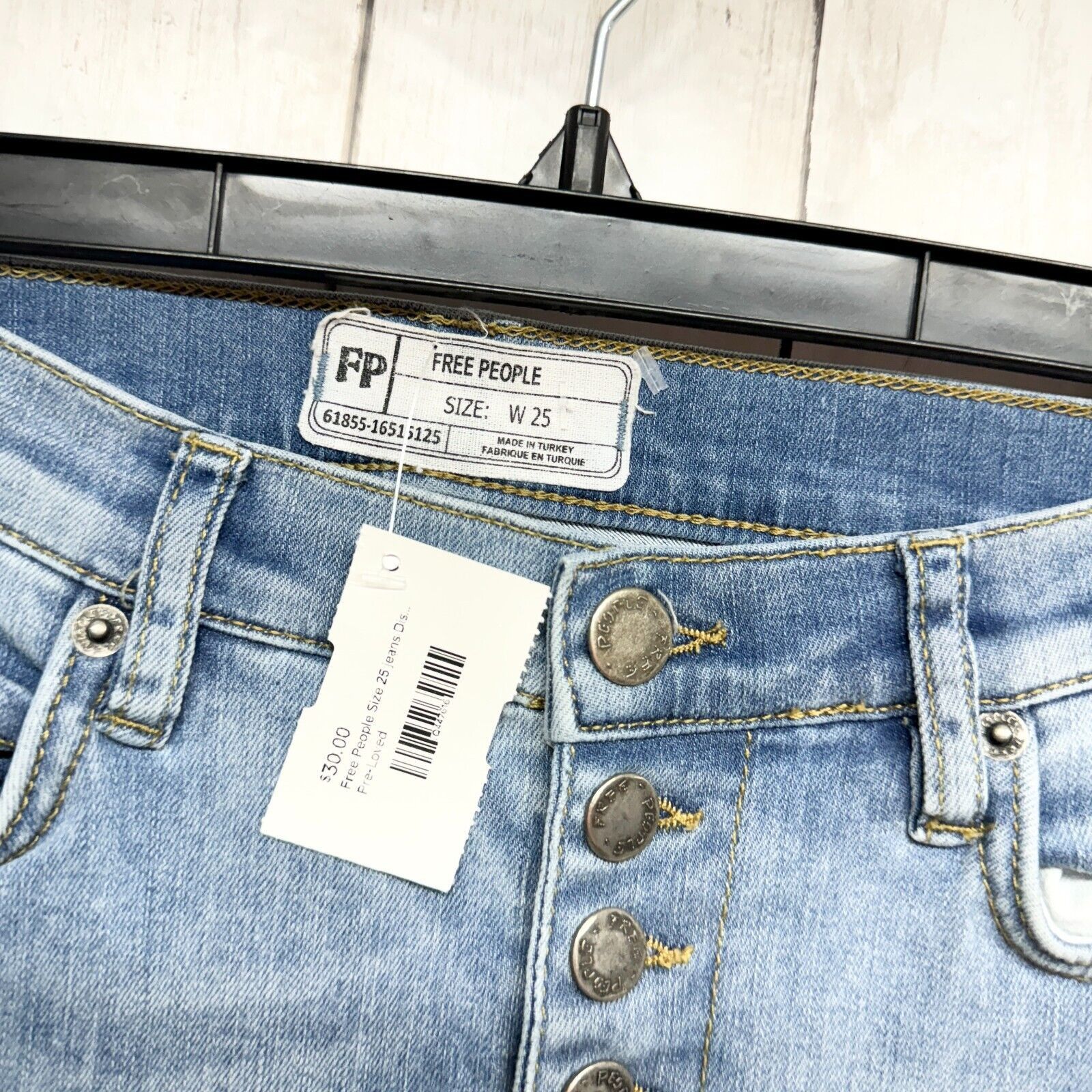 Free People Free People Jeans Size 25 Fray Raw Hem Skinny Mid Rise Size 25" / US 0 / IT 36 - 2 Thumbnail