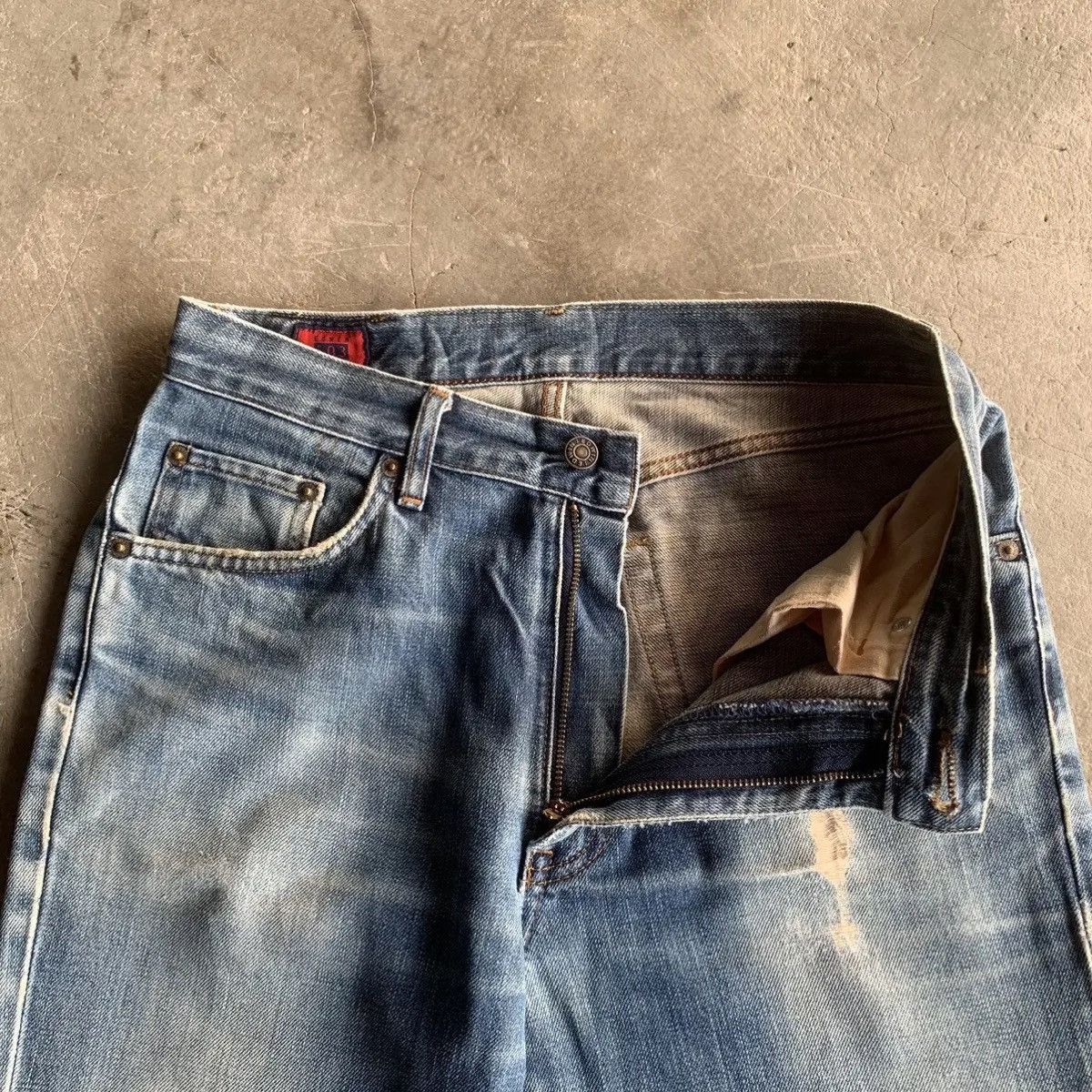 Edwin DISTRESSED! Vtg Edwin 503 RegularFit Blue Wash Jeans Pants Size US 30 / EU 46 - 9 Thumbnail