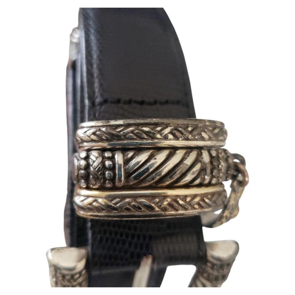 Brighton Brighton Vintage Black and Silver Tone Ladies Belt L 40" Size ONE SIZE - 4 Thumbnail