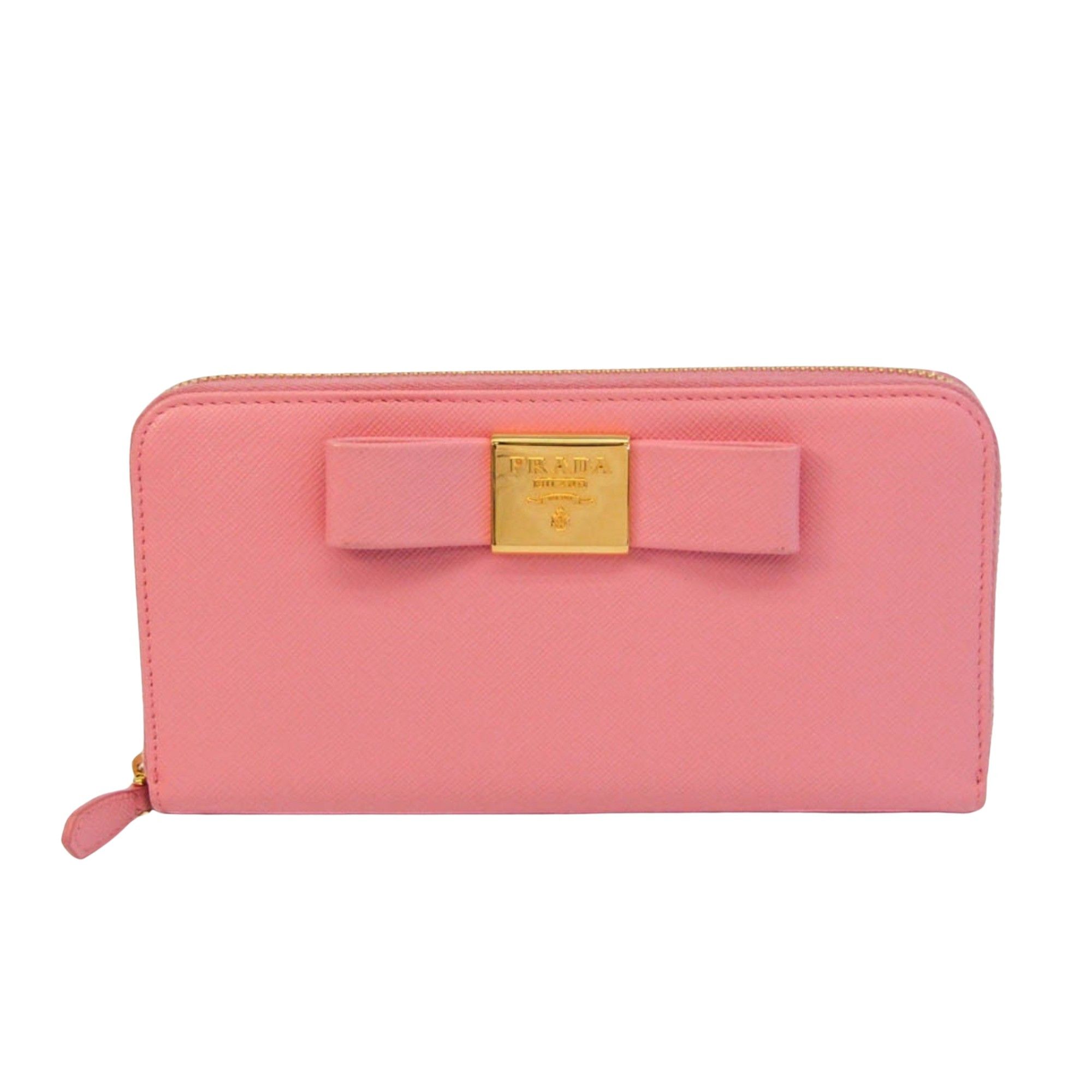 image of Prada Ribbon Wallet in Pink, Women's