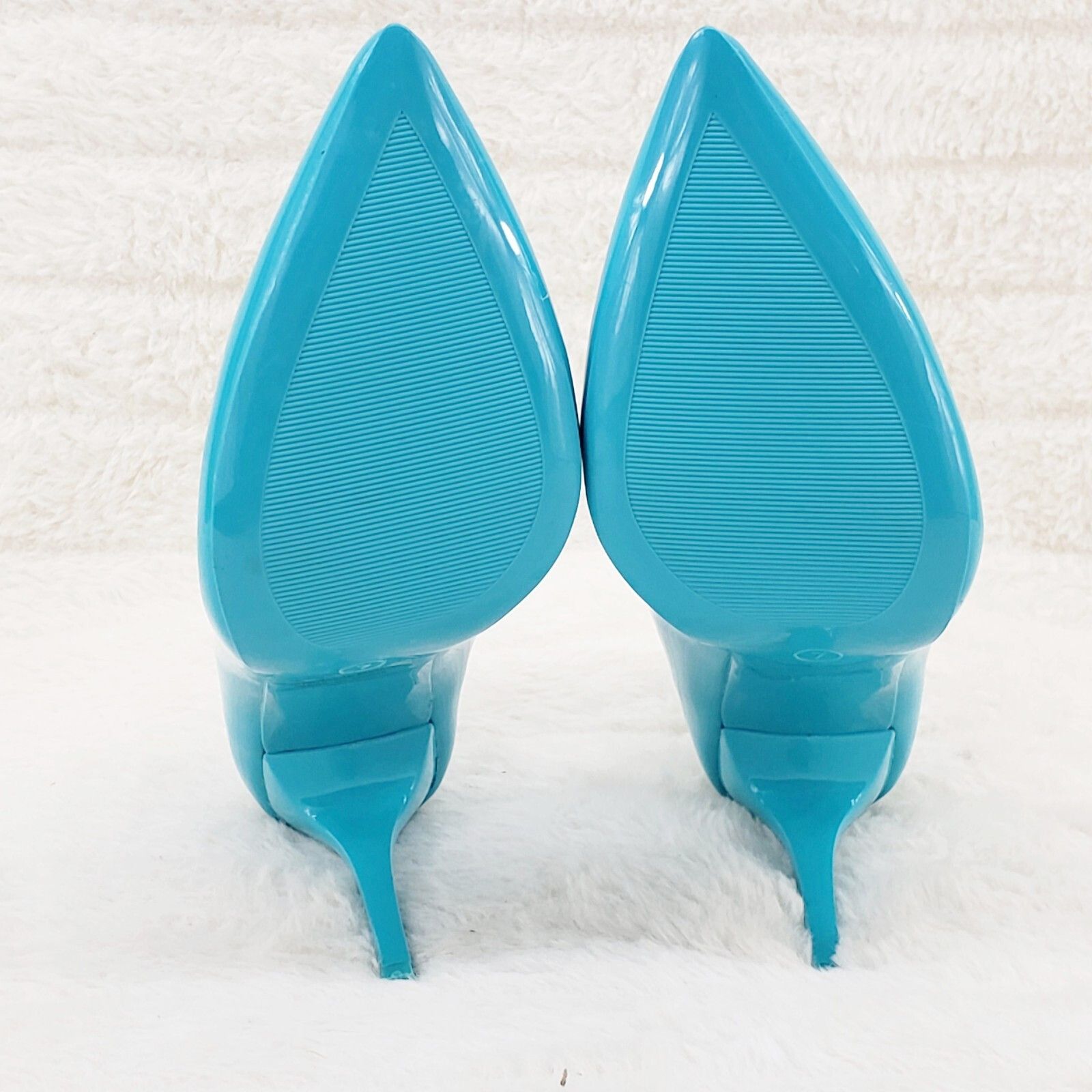 Other Fabio Turquoise Blue Patent High Heel Shoes Pointy Toe Pump Size US 6 / IT 36 - 3 Thumbnail