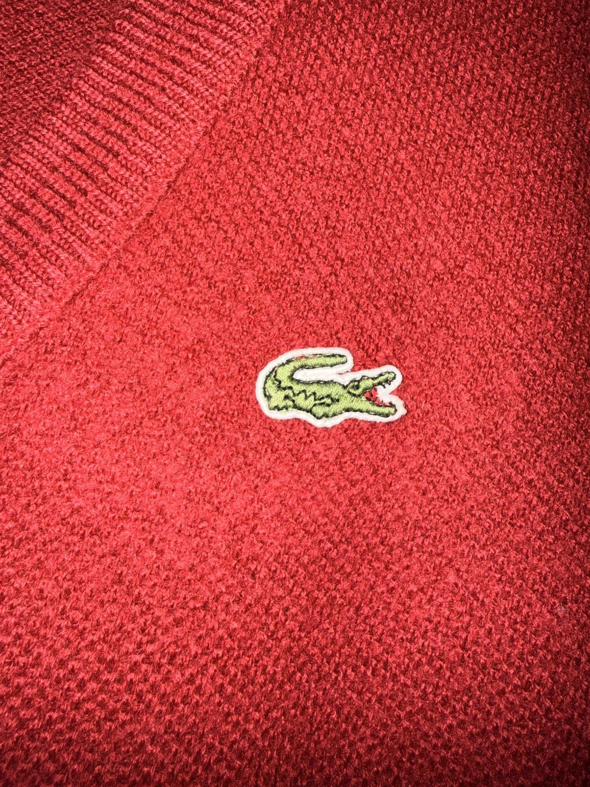 Lacoste Vintage Lacoste Made In France V-Neck Sweater Red Sz 6 VTG Size US L / EU 52-54 / 3 - 2 Thumbnail