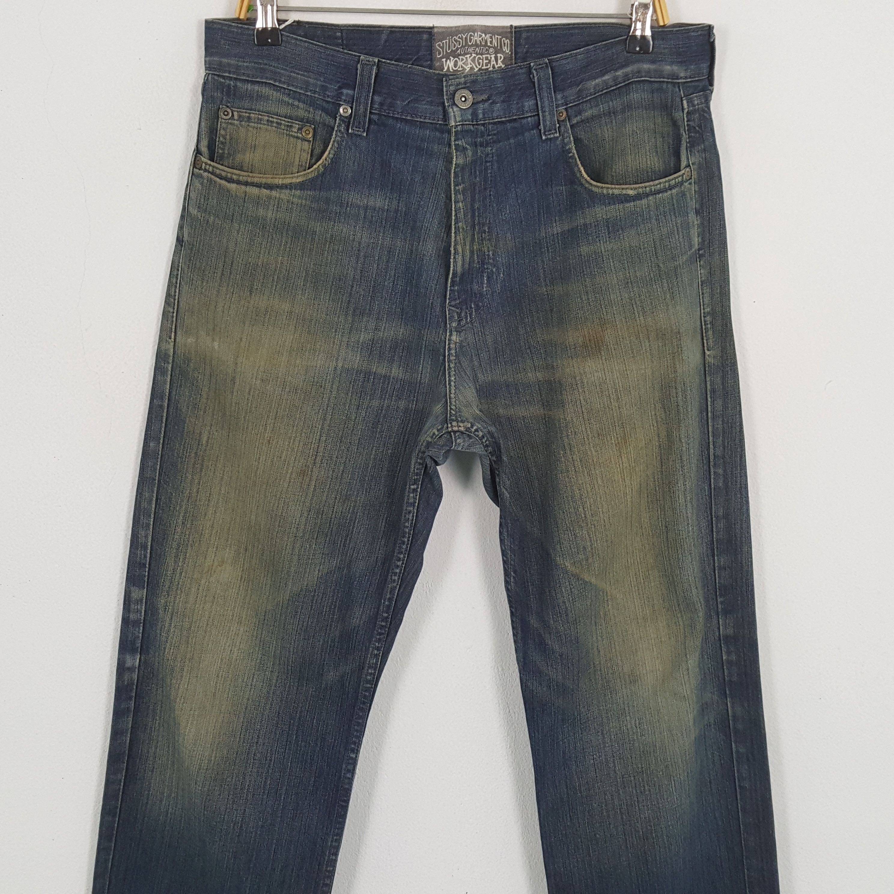 Stussy × Vintage Vintage STUSSY Streetwear Skateboard Logo Custom Style Jean Size US 33 - 5 Thumbnail