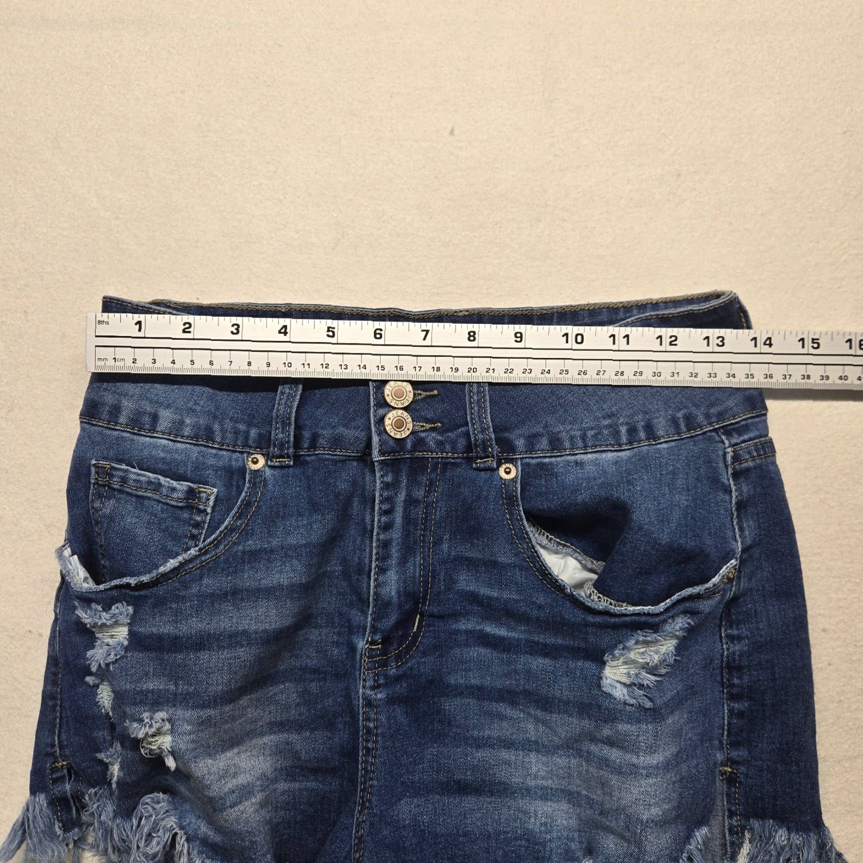 Vintage Unbranded Shorts Women S Blue Denim Cut-Off Distressed High Rise 2.0 in Inseam Casual Summer Womens Size 28" / US 6 / IT 42 - 3 Thumbnail